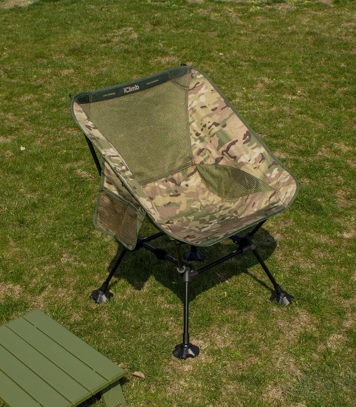 iClimb Ultralight Compact Camping Folding Beach Chair with Anti-Sinking Large Feet