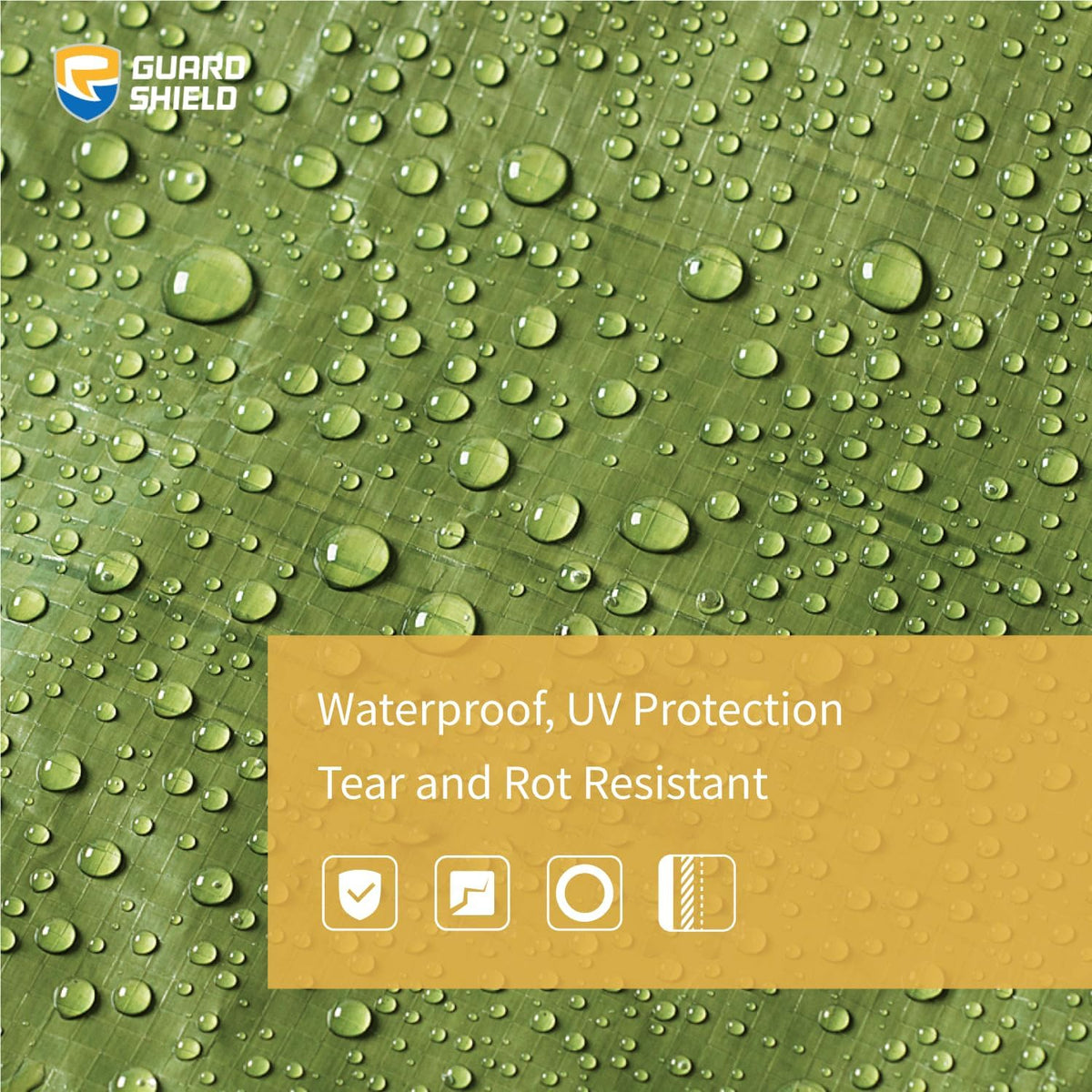 GUARD SHIELD Tarp Green 10x12 Feet Multi Purpose Waterproof Poly Tarp Cover 5mil