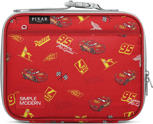 Simple Modern Disney Kids Lunch Box for School | Reusable Insulated Lunch Bag for Toddler, Girl, and Boy | Meal Containers with Exterior & Interior Pockets | Hadley Collection | Cars Lightning Speed