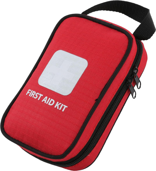 Thrive First Aid Safety Kit - 100-Piece Bag - Waterproof Pouch & Multi-Size Bandages, Wipes & Safety Pins - FSS Approved Products & Flex Spending Approved Items - Health Savings Eligible Products