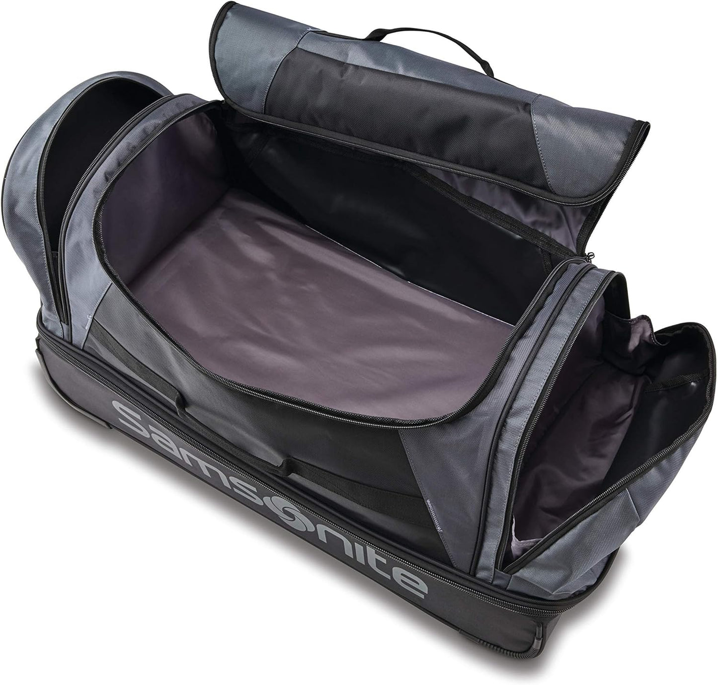 Samsonite Andante 2 Wheeled Duffel Bag – 32-Inch Durable Rolling Luggage with Inline Skate Wheels, Push-Button Handle & Spacious Compartments – Travel-Friendly and Lightweight - Riverrock/Black