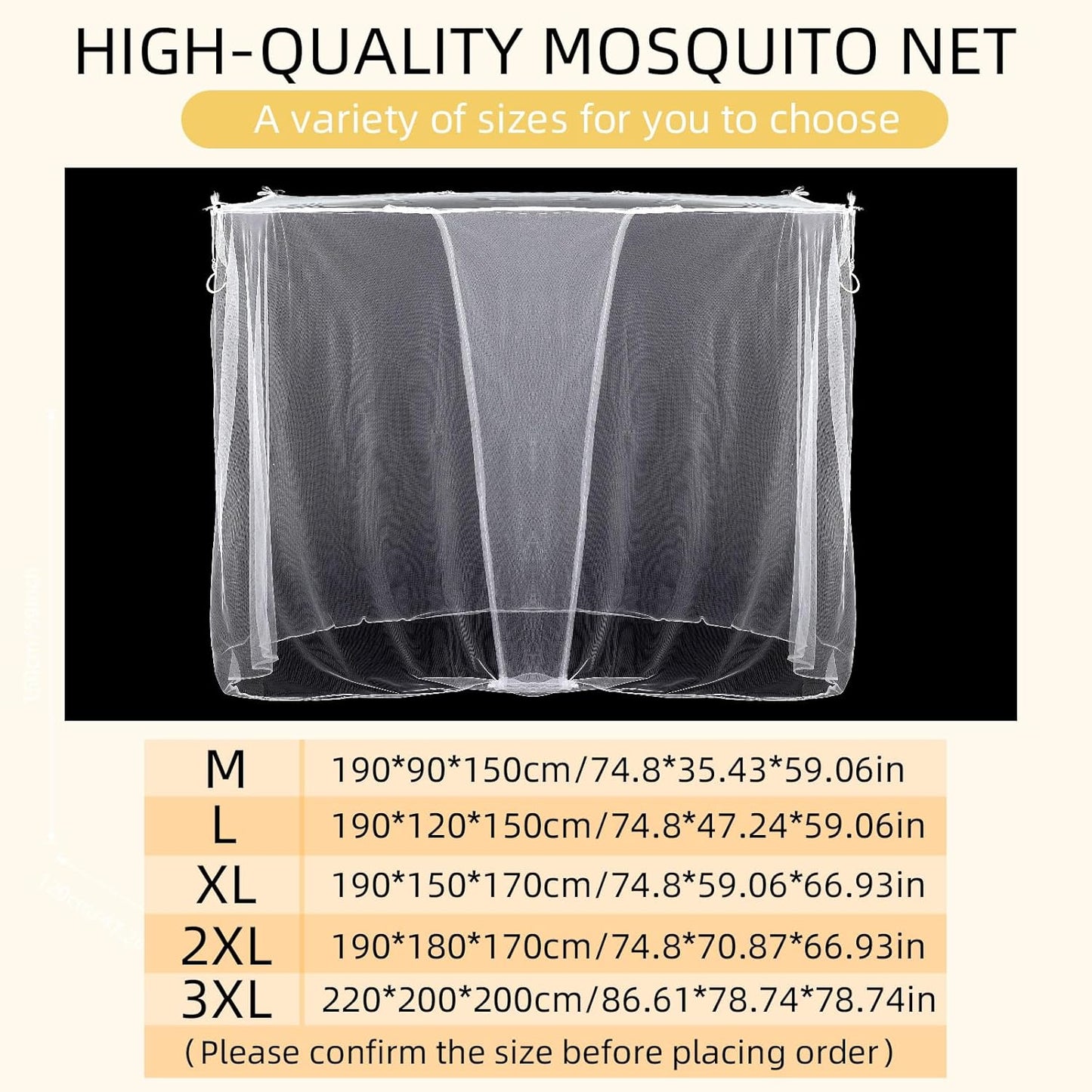 4 Corners Mosquito Net for Mosquiteros para Camas Bed Canopies Netting Bed Drapes Rectangular Mosquito Mesh for Camping Home Outdoor Travel(White,L87 X W79 X H79 Inch,Opening)