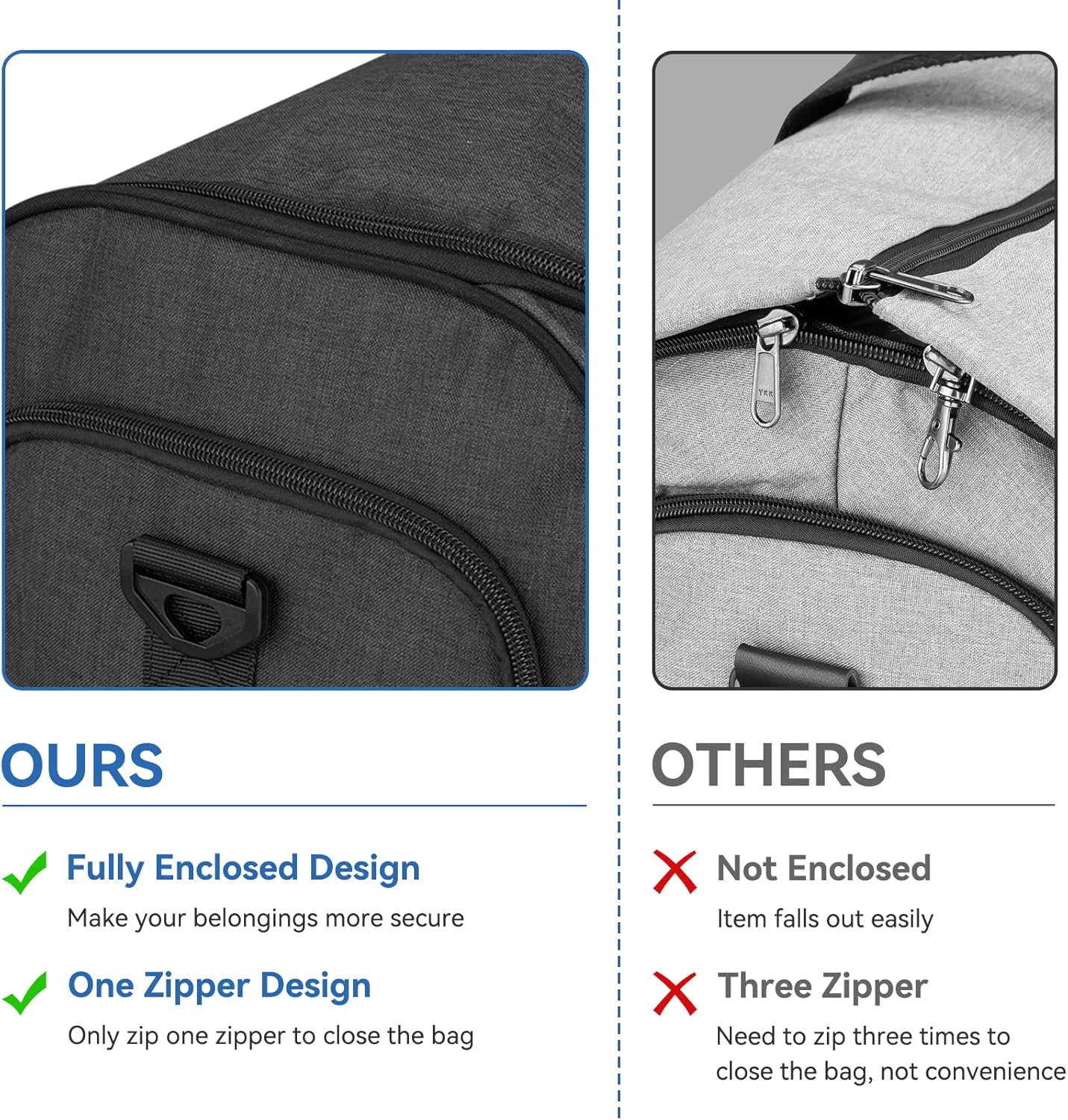 Garment Duffle Bags for Travel, Bukere Convertible Carry on Garment Duffel Bag for Men Women, Shoe Compartment, 2 in 1 Hanging Dress Suitcase Suit Travel Bags, Midnight Grey