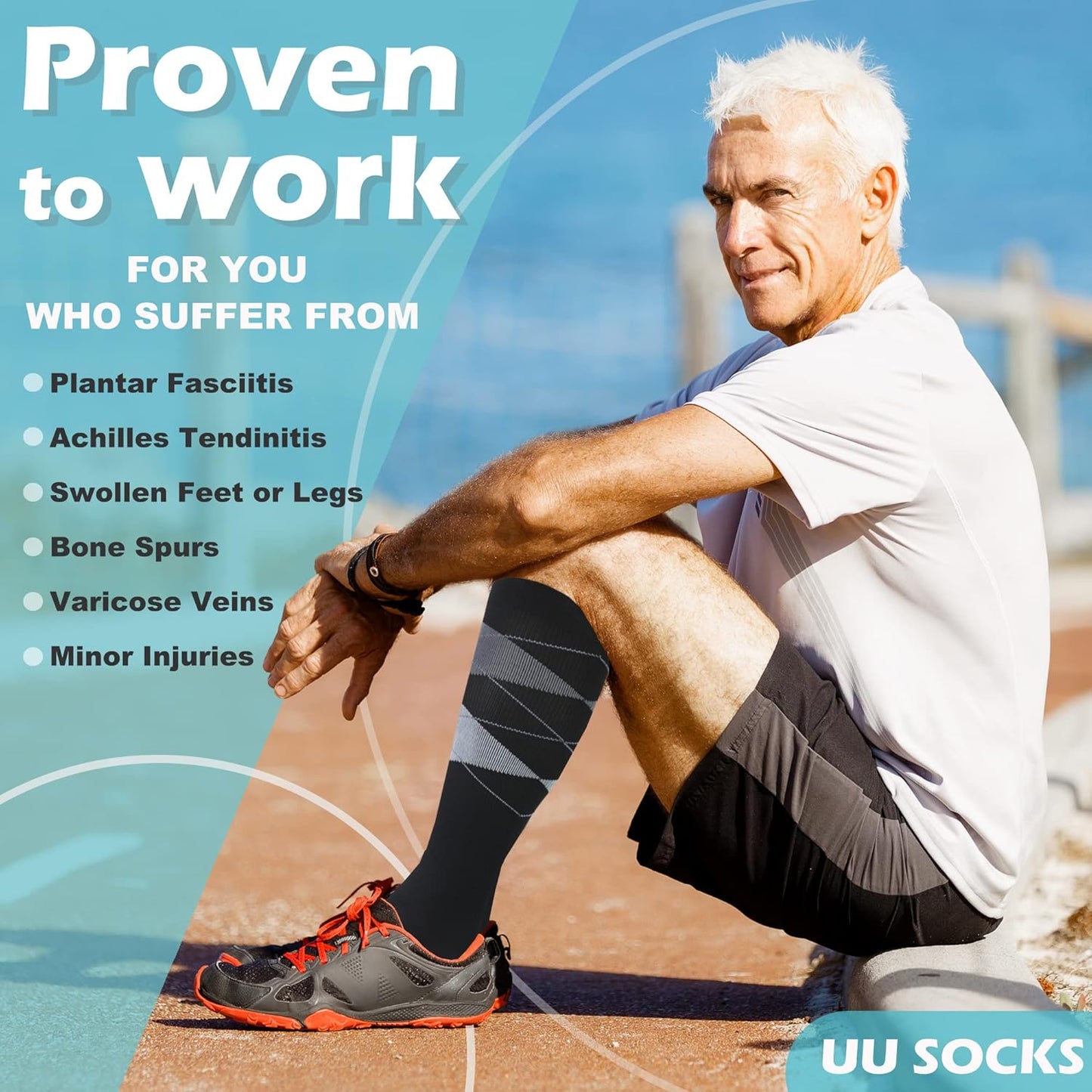Medical Compression Socks for Women and Men 3 Pairs 20-30 mmHg Knee High Christmas Compression Stockings Circulation Best for Running Athletic Nurses