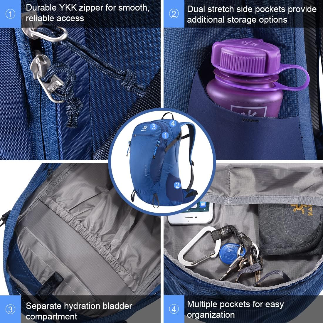 KAILAS Q-WIND II 28L Hiking Daypack Waterproof Lightweight Backpack with Rain Cover for Men Women Travel Outdoor