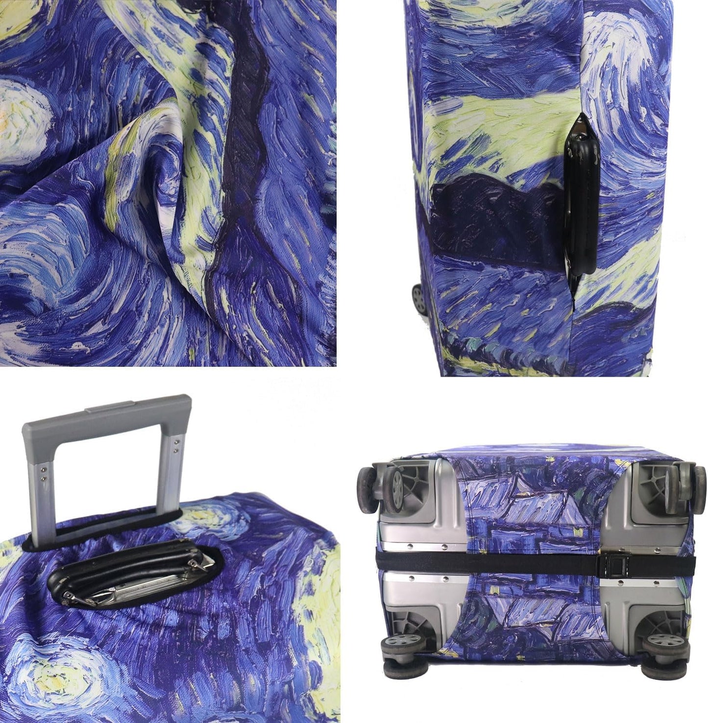 MosaiRudo Thicker Luggage Cover Elastic Suitcase Cover Protector Fits 18-32 Inch Suitcase Travel Accessories (Starry Sky, S)