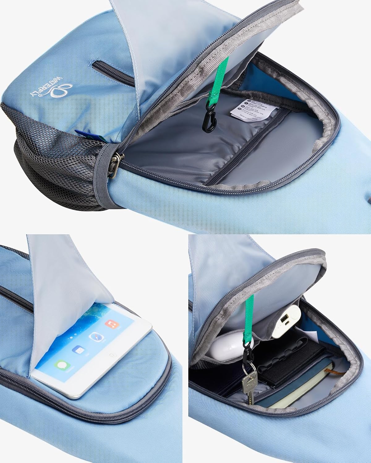WATERFLY Crossbody Sling Backpack Sling Bag Travel Hiking Chest Bag Daypack
