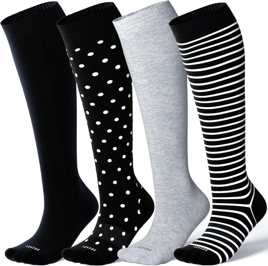 LEVSOX Compression Socks for Pregnant Women 20-30 mmHg Knee High Cute Funny Mens Supports Socks for Nurses, Medical, Travel