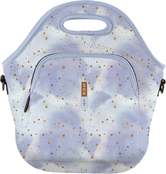 Sok It LunchTote Zippered Bag Insulated Neoprene Caddy (Cosmic Glitter, X-Large 6.5 Quart Lunch Tote)