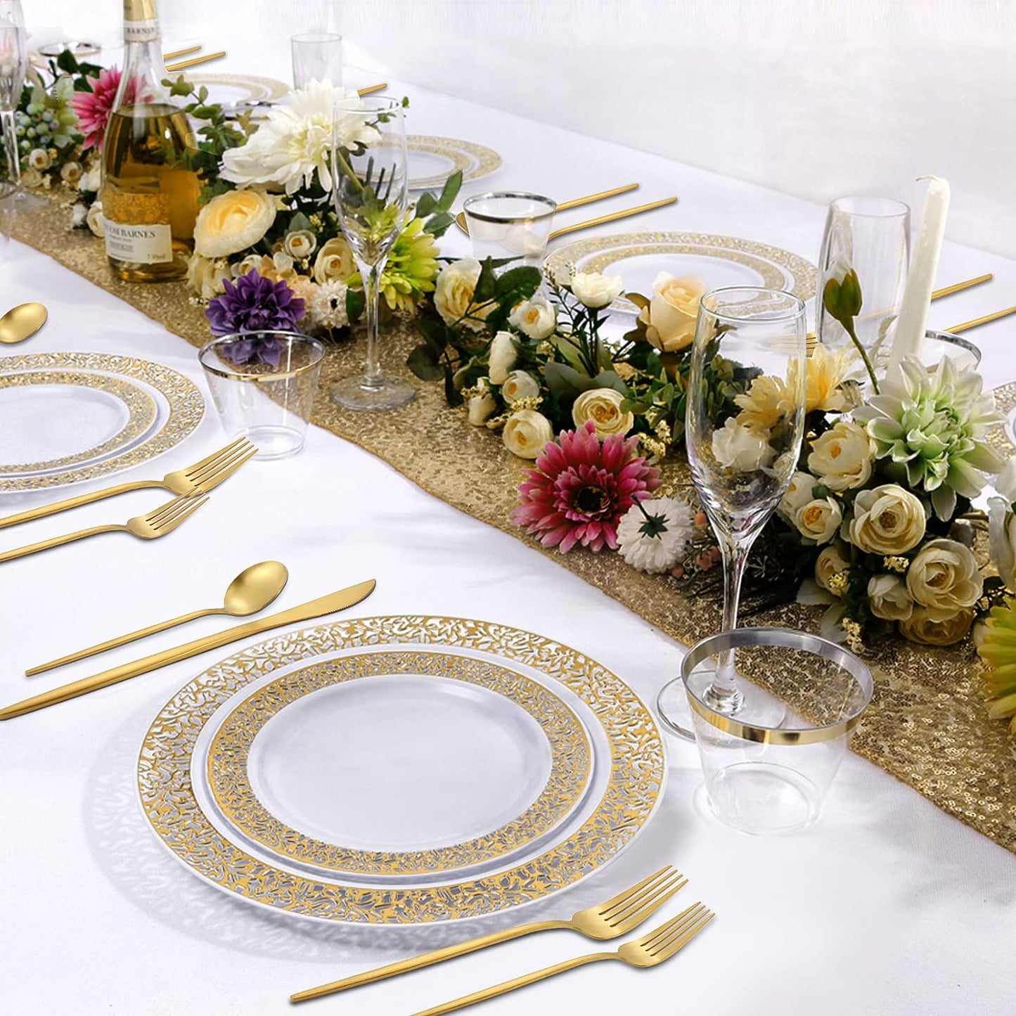 Matte Gold Silverware Set, VANVRO 40-Piece Stainless Steel Flatware Set, Satin Finish tableware Cutlery Set, Service for 8, Home and Restaurant, Dishwasher Safe