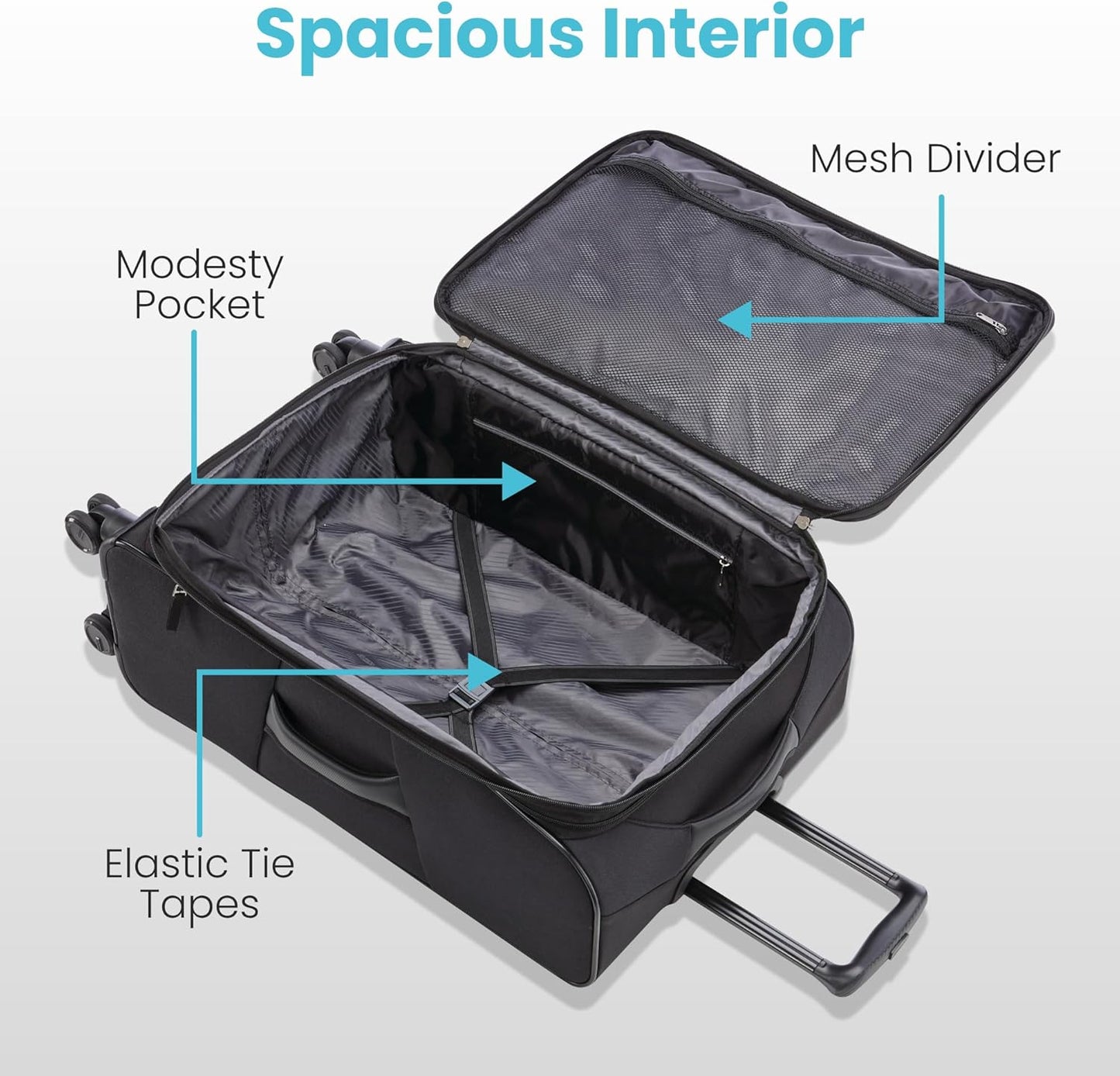 American Tourister 4 KIX 2.0 Expandable Softside Luggage with Spinner Wheels, 28 SPINNER, BLACK