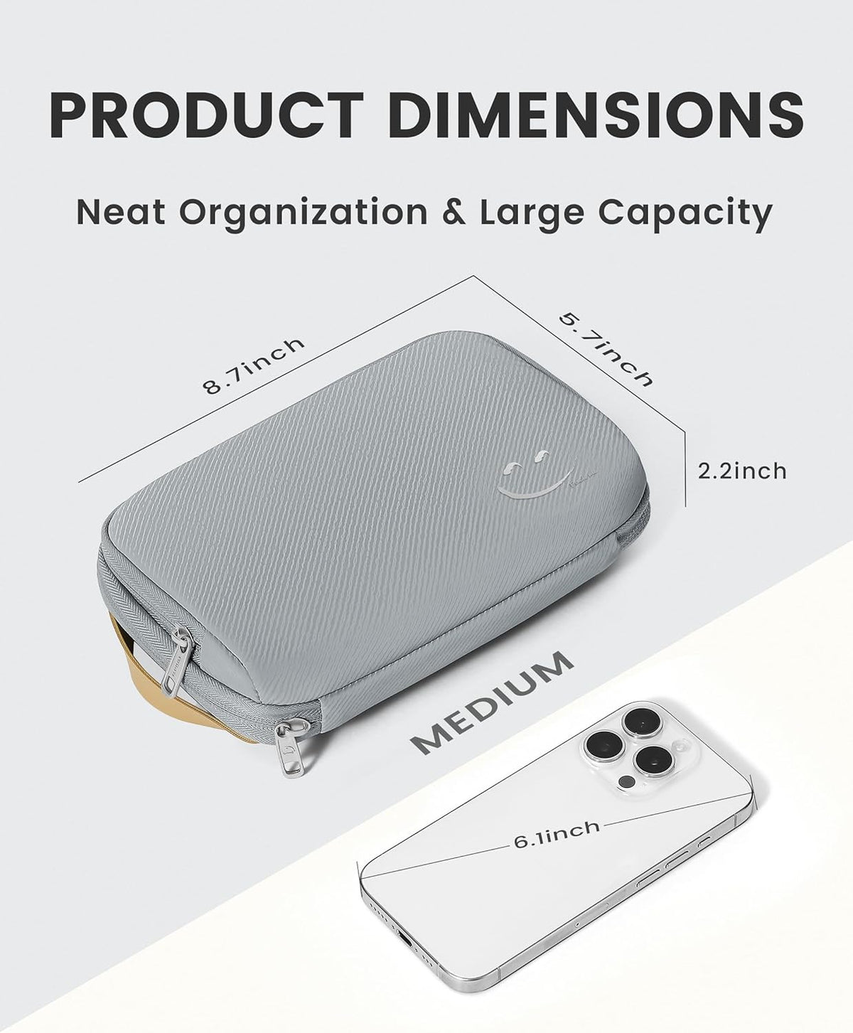 Travelkin Travel Cord Organizer, Electronic Organizer Travel Case, Cable Organizer Bag For Cords,Chargers Phone, Sd Card,Usbs