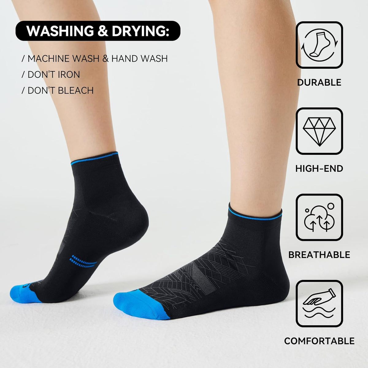 CS CELERSPORT 2/5 Pairs Ankle Compression Socks for Men and Women Running Athletic Socks