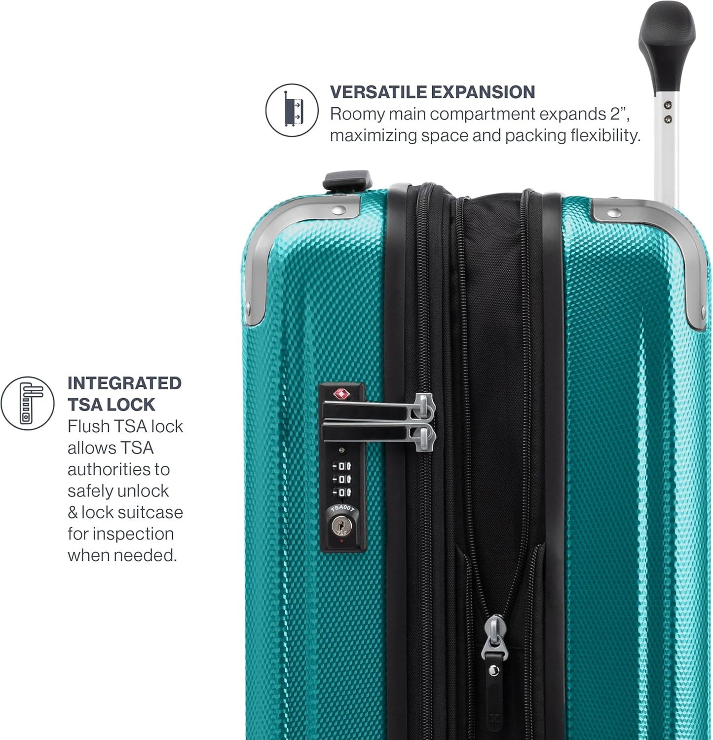 Travelpro Pathways 3 Hardside Expandable Luggage, 8 Spinner Wheels, Lightweight Hard Shell Suitcase, Checked Medium 25 Inch, Kayak