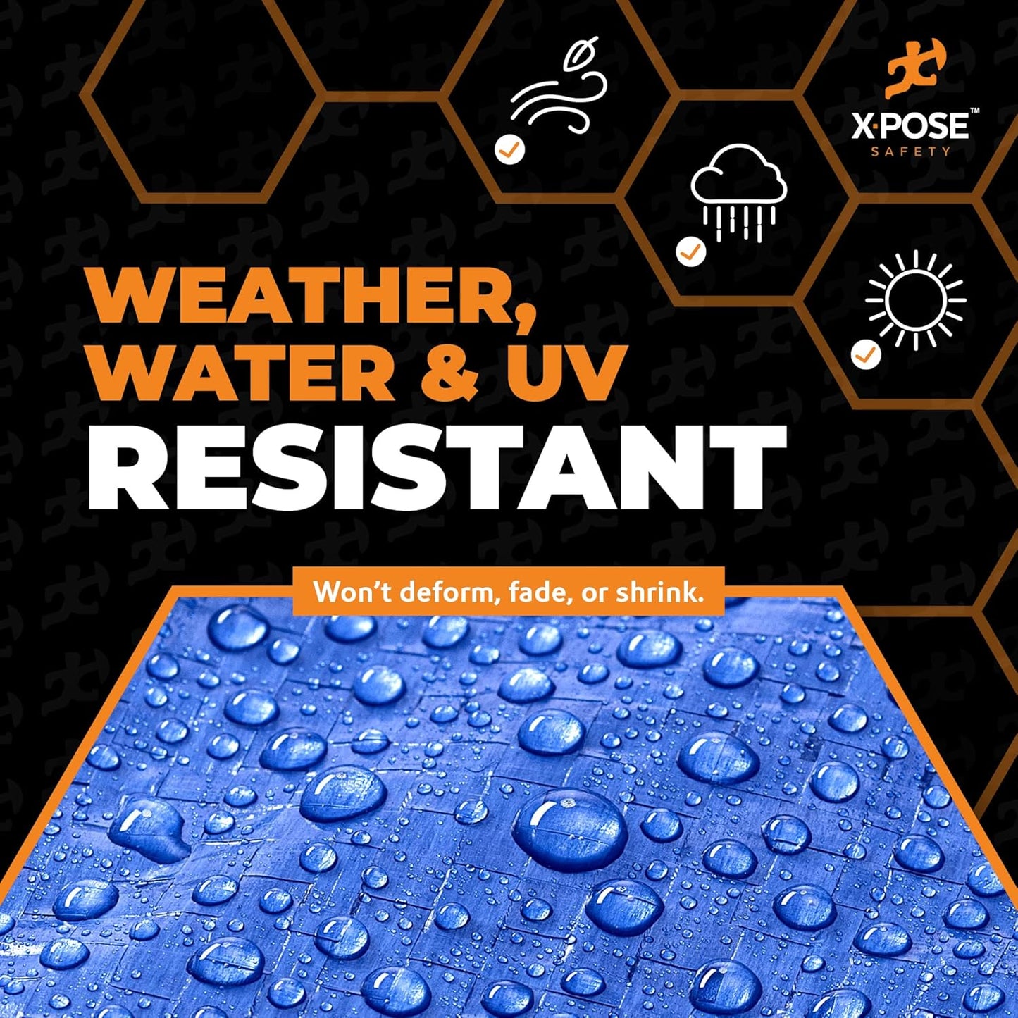 Better Blue Poly Tarp 100' x 100' - Multipurpose Protective Cover, Lightweight, Durable, Waterproof, Weather Proof - 5 Mil Thick Polyethylene - by Xpose Safety