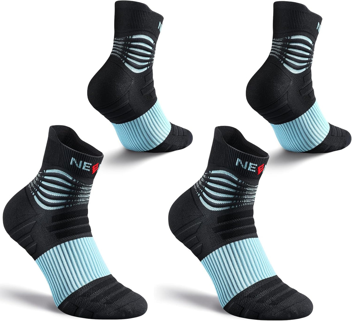 NEENCA Medical Compression Socks for Women & Men Circulation—2 Pairs, Ankle Compression Stockings for Pain Relief, Plantar Fasciitis, Swelling, Running, Nurses, Travel, Pregnancy, Flying. 20-30 mmHg