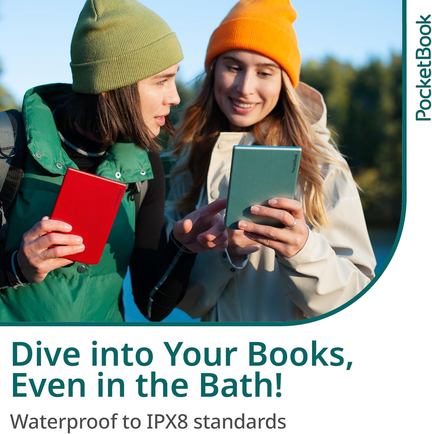 PocketBook Verse Pro E-Reader Waterproof | Eye-Friendly 6'' E-Ink Carta™ HD Touchscreen | Audio-Book & E-Book Reader | Text-to-Speech Function | SMARTlight | 16GB | WiFi & Bluetooth | Azure