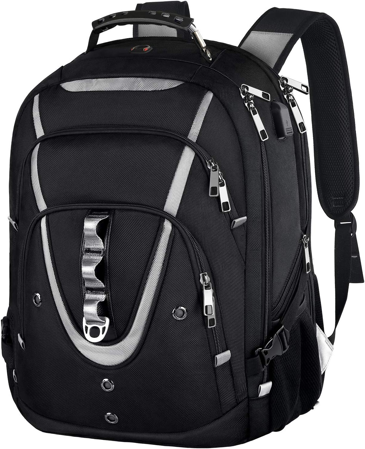 17 inch Laptop Backpack, Large Travel Backpack for Men Airline Approved with USB Charging Port and TSA Friendly, RFID Anti Theft Water Resistant Bookbag Fit for College High School Students Weekender