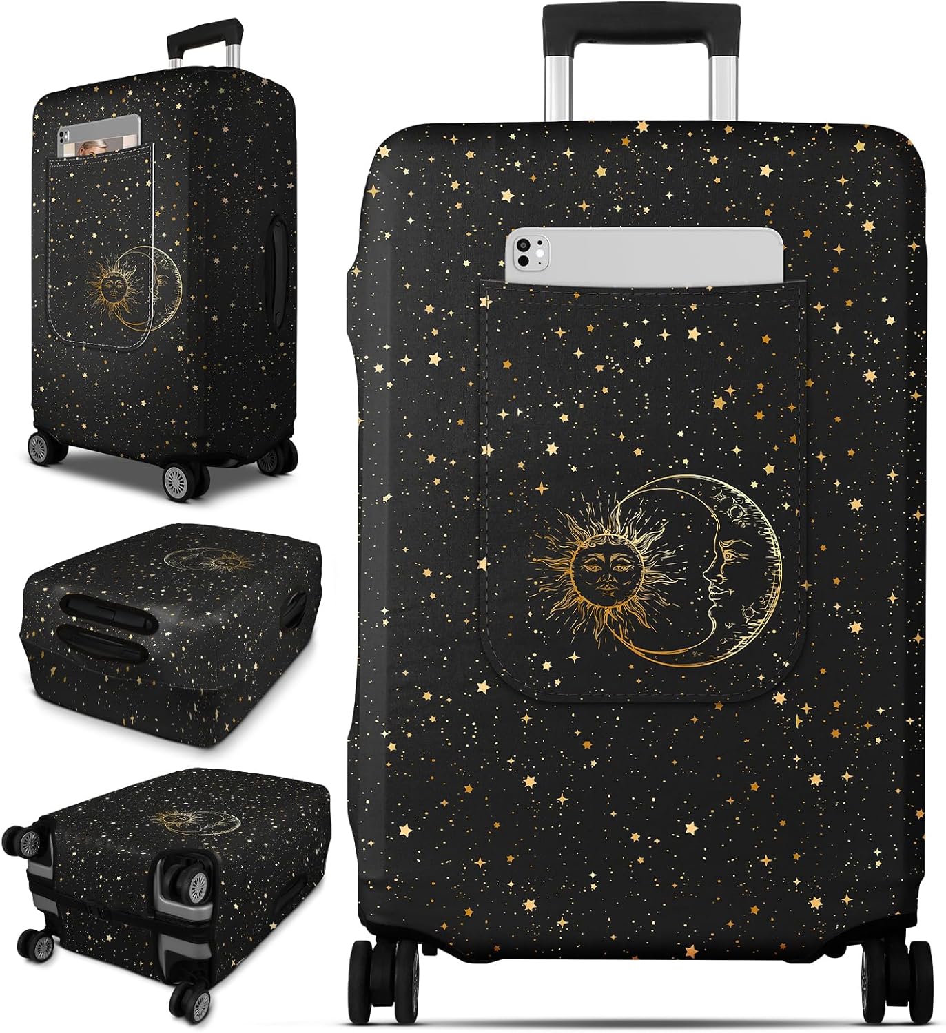 Slohif Luggage Cover for Suitcase Tsa Approved Protector - Luggage Sleeve Large Suit Case Cover Travel Stretch Baggage Case Protective Washable Fit 18-20 Inch Sun XS