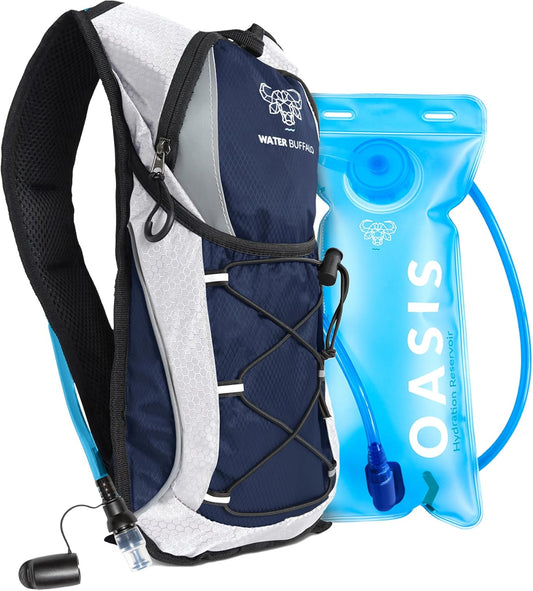 Water Buffalo Hydration Backpack - Lightweight Hydration Pack with 2L Water Bladder - Water Backpack for Hiking, Running, Biking, and Raves - Road Runner 12L Hydropack Backpack