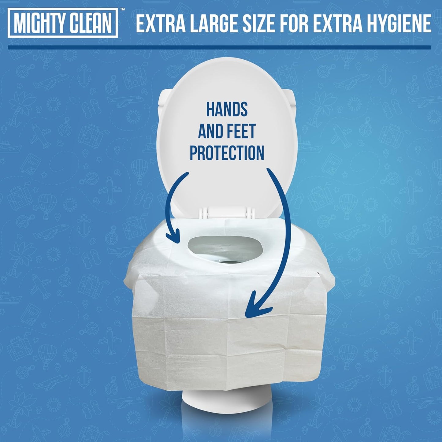 Toilet Seat Covers Flushable (100 Pack) - Upgraded XL Size| Biodegradable Paper Covers for Adults, Kids, Toddlers | Travel Essentials for Public Restroom, Airplane, Camping