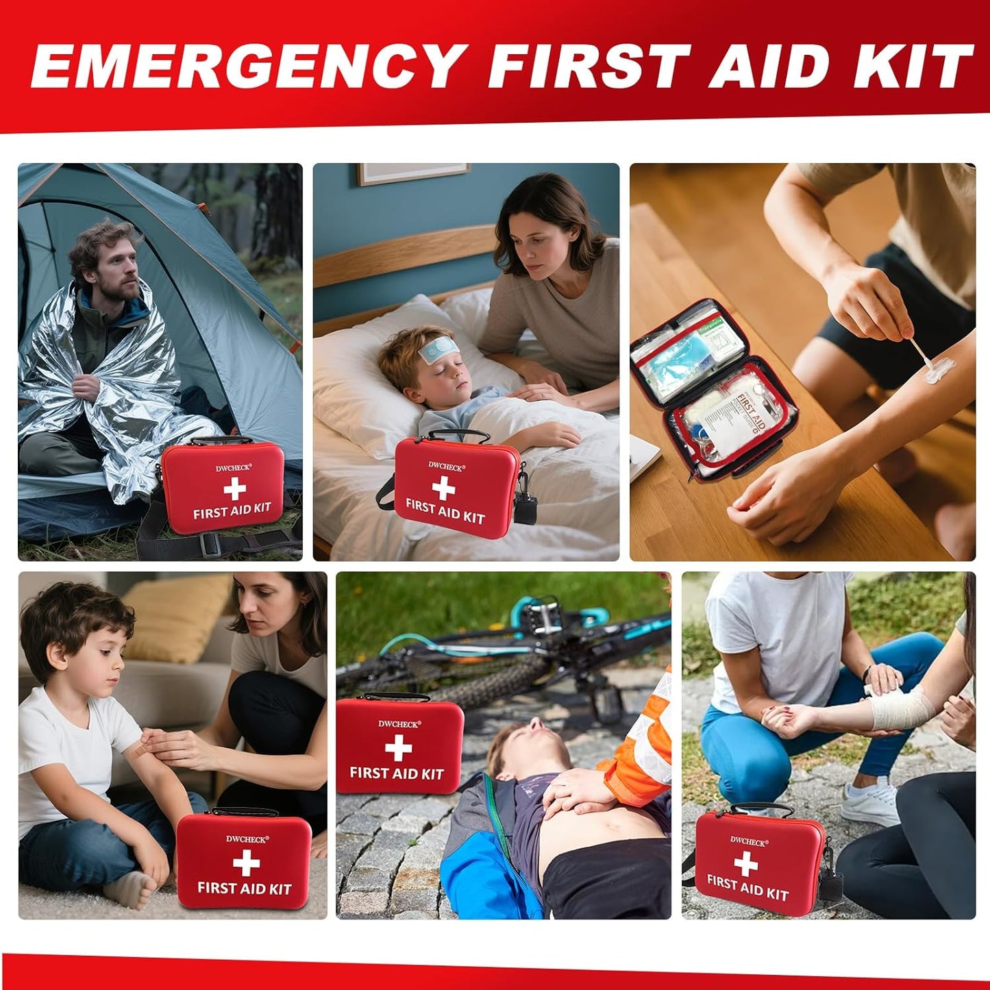 426 Piece Large First Aid Kit, Waterproof Compact Portable Hard Case Emergency Medical Kit for Home, Car, Travel, Businesses, Office, Hiking, Vehicle, Boat - Outdoor Survival Kit