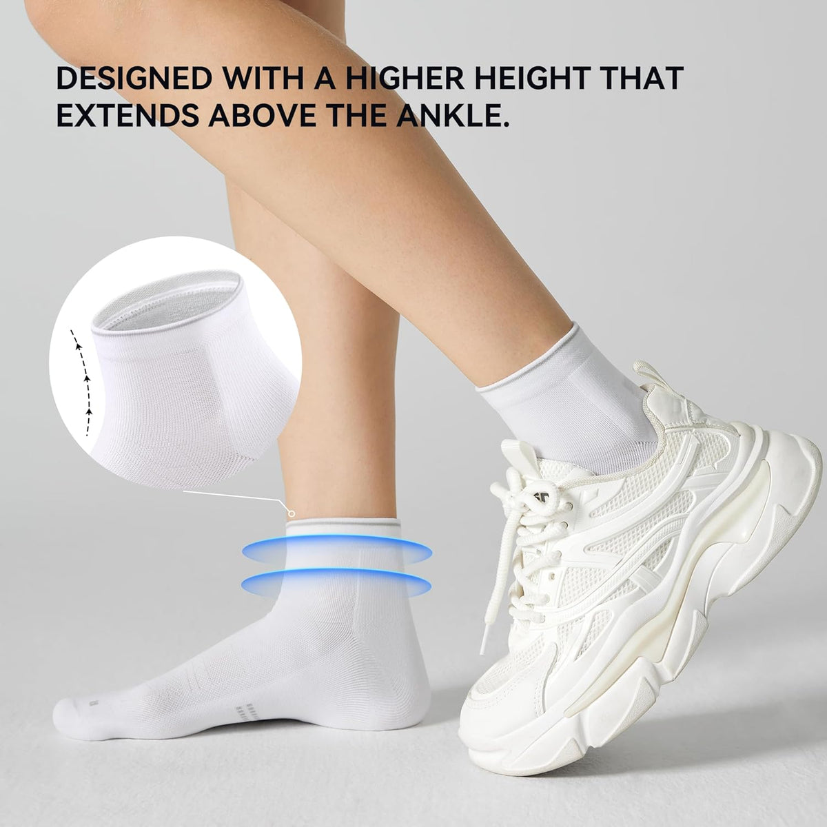 CS CELERSPORT 2/5 Pairs Ankle Compression Socks for Men and Women Running Athletic Socks