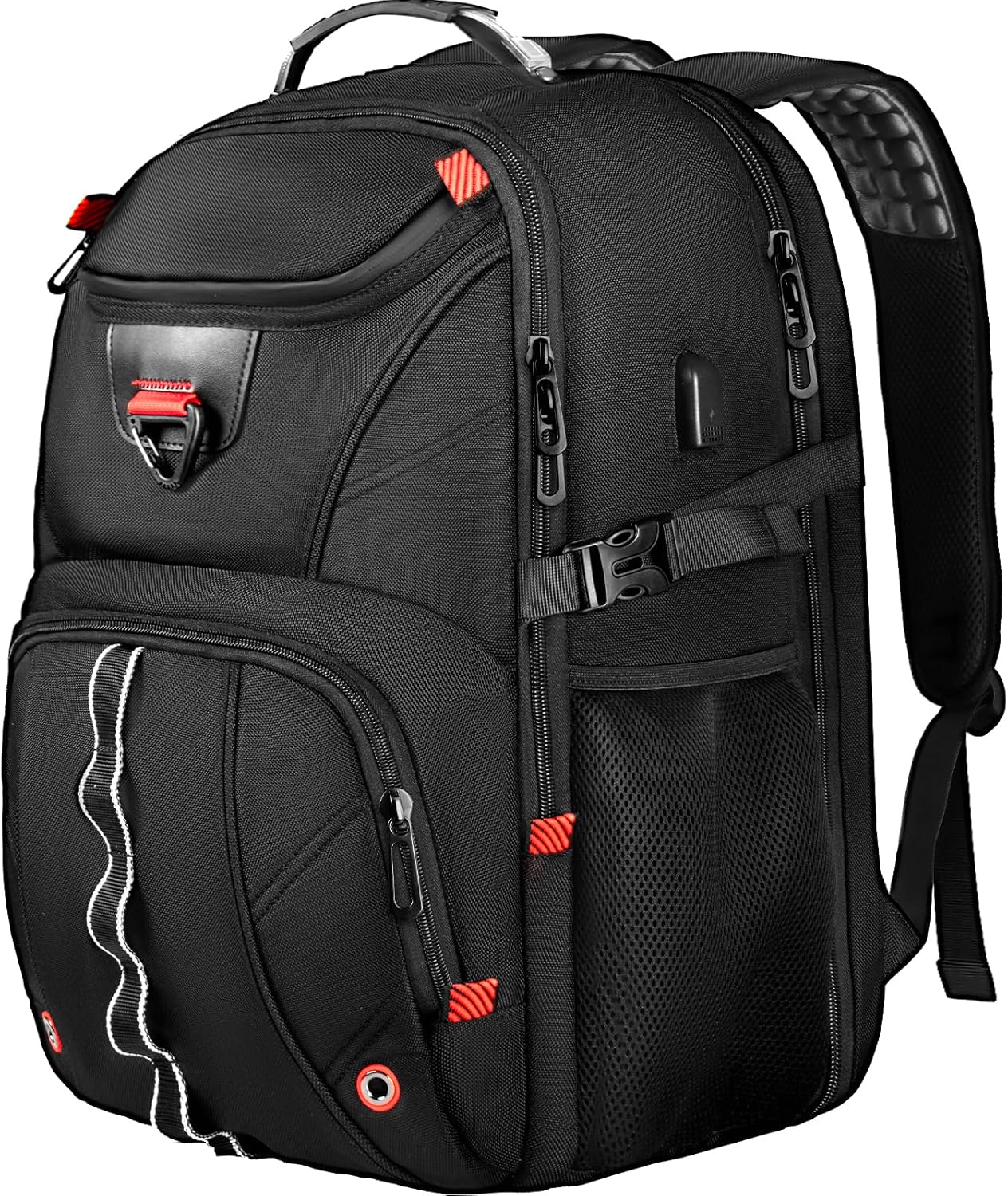 Extra Large Travel Laptop Backpack,18.4 inch XXXL Gaming Backpack, TSA Friendly College Daypack Big Capacity Heavy Duty Business Suitcase Daypack Bag USB Port for Men/Women-Black