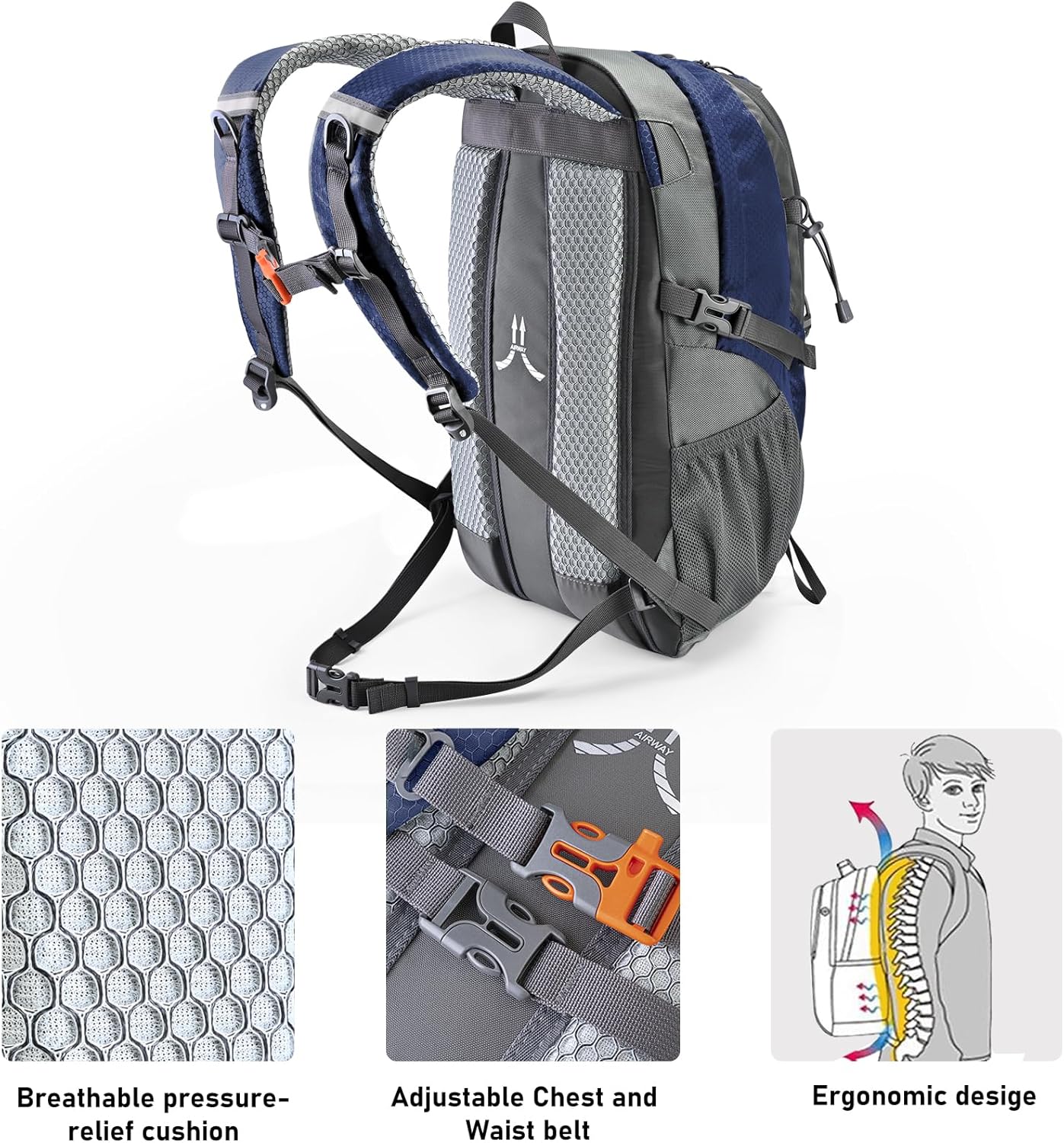 N NEVO RHINO Hiking Backpack 20L Water Resistant Outdoor Day Pack,Lightweight Travel Small Backpack for Men Women