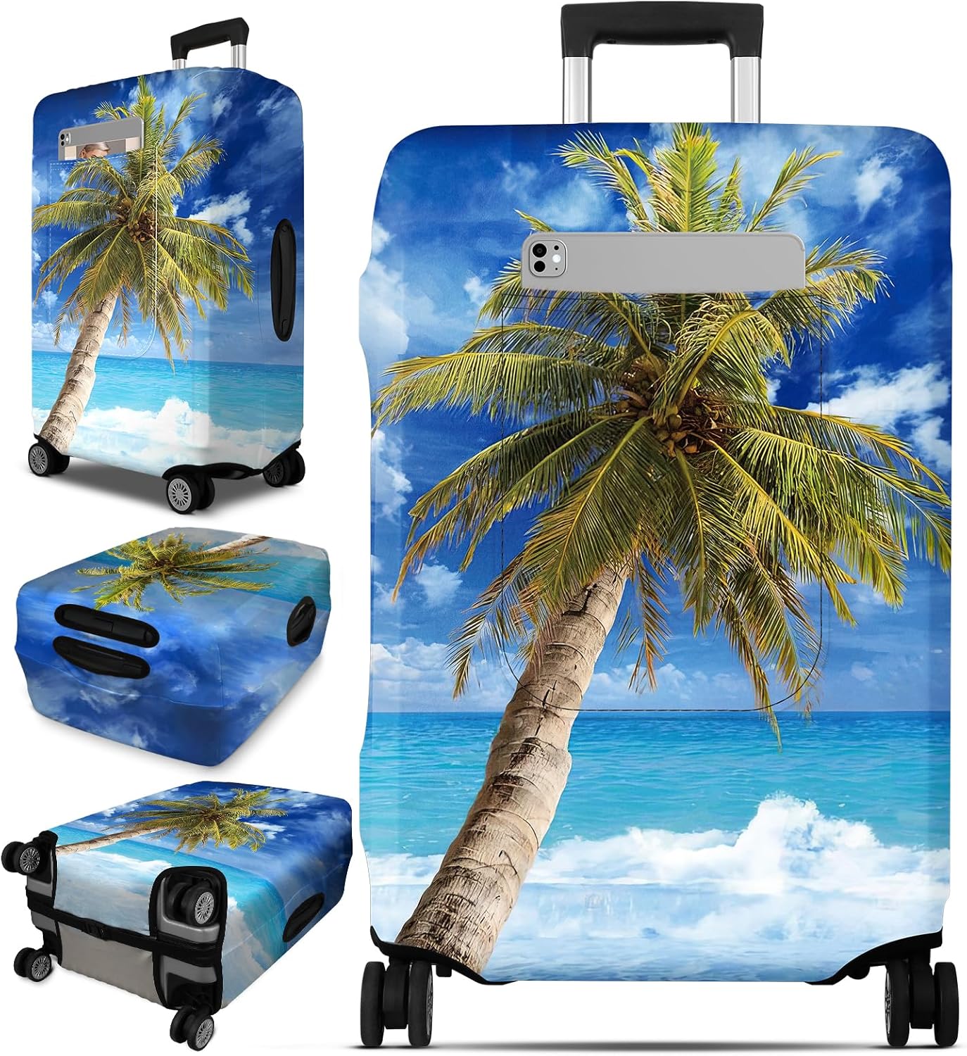 Slohif Luggage Cover for Suitcase Tsa Approved Protector - Luggage Sleeve Large Suit Case Cover Travel Stretch Baggage Case Protective Washable Fit 21-23 Inch Hawaii S