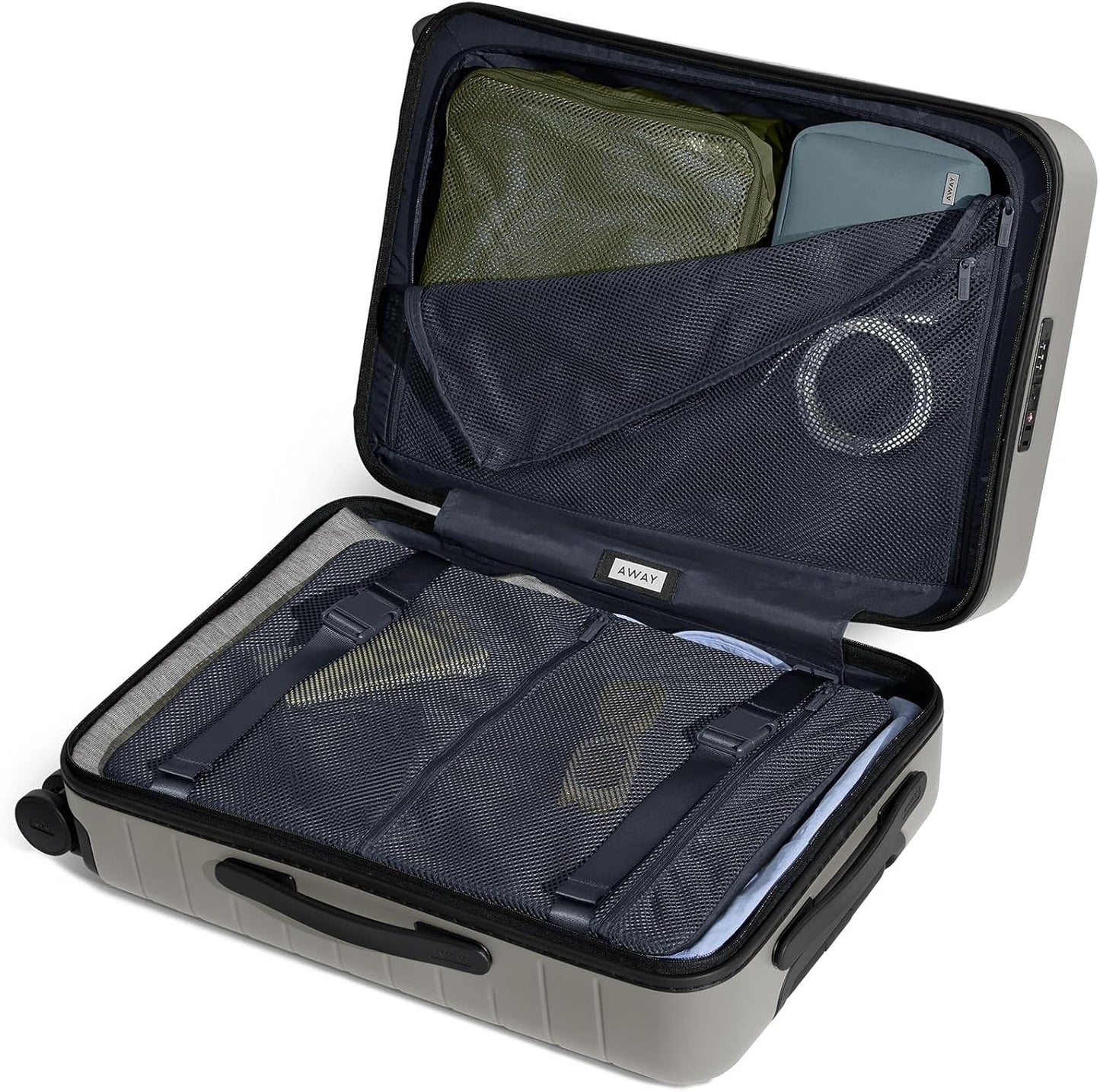 Away Bigger Carry-On Luggage, Lightweight Hardside Large Suitcase with Spinner Wheels, TSA Lock, Airline Approved, Cloud Gray