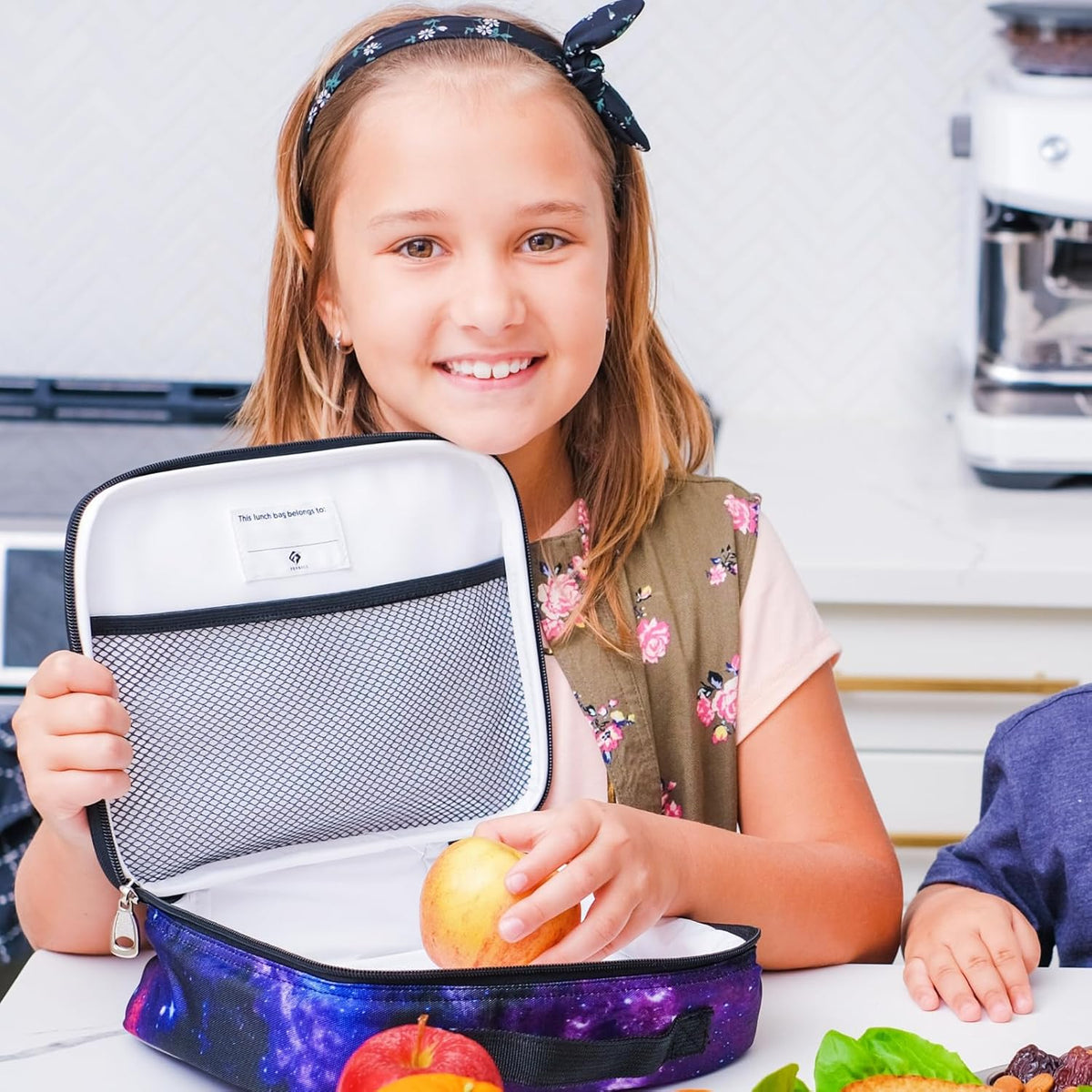 Fenrici Watercolor Lunch Box for Girls, Kids, Teens, Women Insulated Lunch Bag, Soft Sided Compartments, Spacious, BPA Free, Food Safe, 10.8in x 8.5in x 2.8in (Limited Edition)