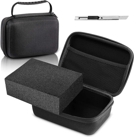 EVA Hard Case with Customizable Foam Protective EVA Carrying Case Shockproof Outdoor for Camera, Digital Products, Electronic Instruments with Knife(Black,11 x 7.8 x 4.3 Inch)