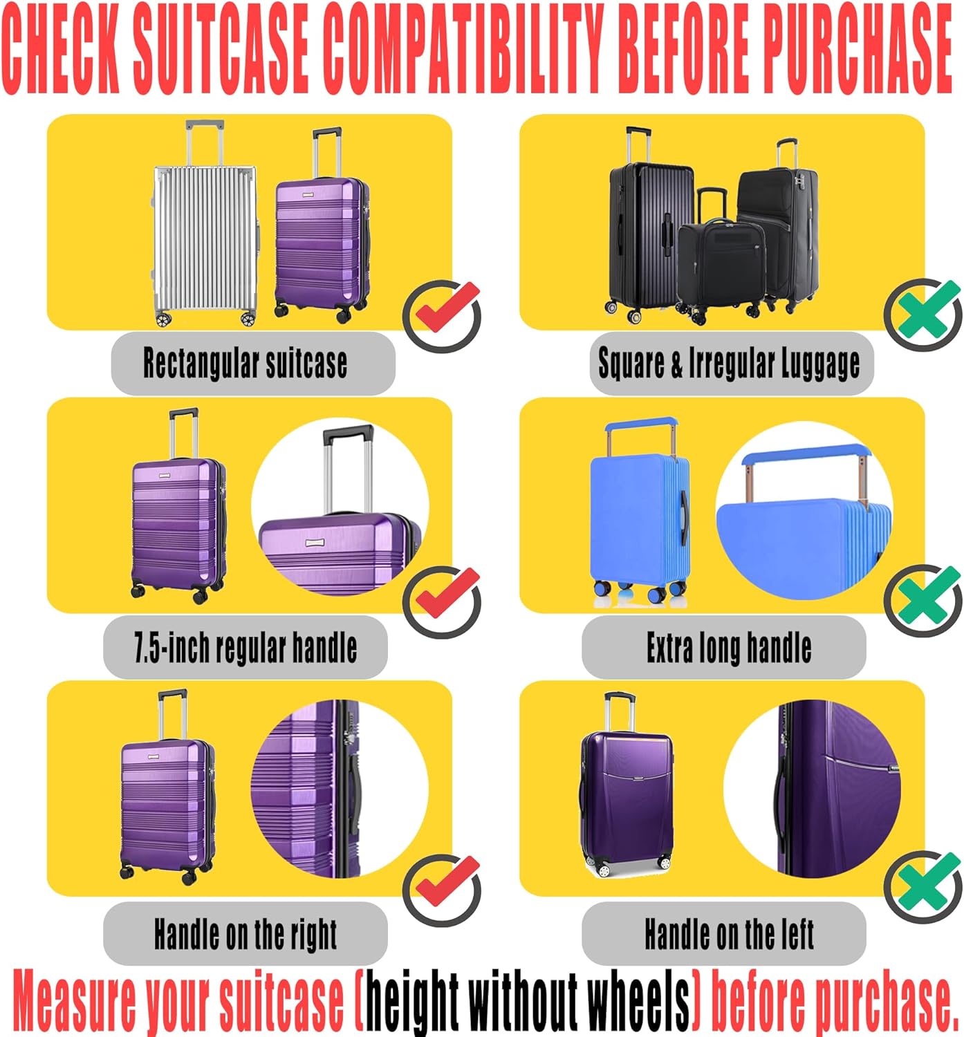 24 Inch Clear PVC Luggage Cover, 0.2mm Thick Lightweight Waterproof, Dustproof, Anti-Scratch Suitcase Cover, Luggage Covers for Suitcase TSA Approved, Fits 23"-24" Wheeled Luggage