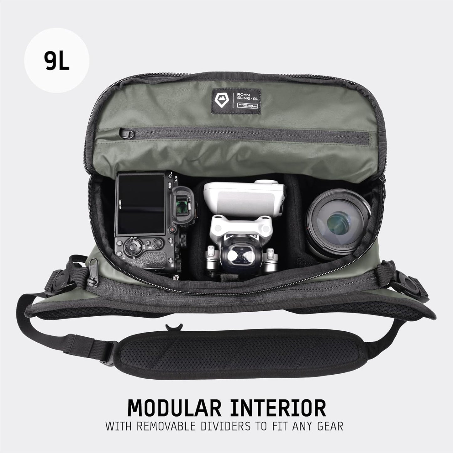 WANDRD ROGUE V1 9L Sling: Compact Camera Sling and Crossbody Bag with Fast Access, 3-Way Carry– Lightweight Everyday Bag Great for Travel, Photography, and Daily Use (Wasatch Green)