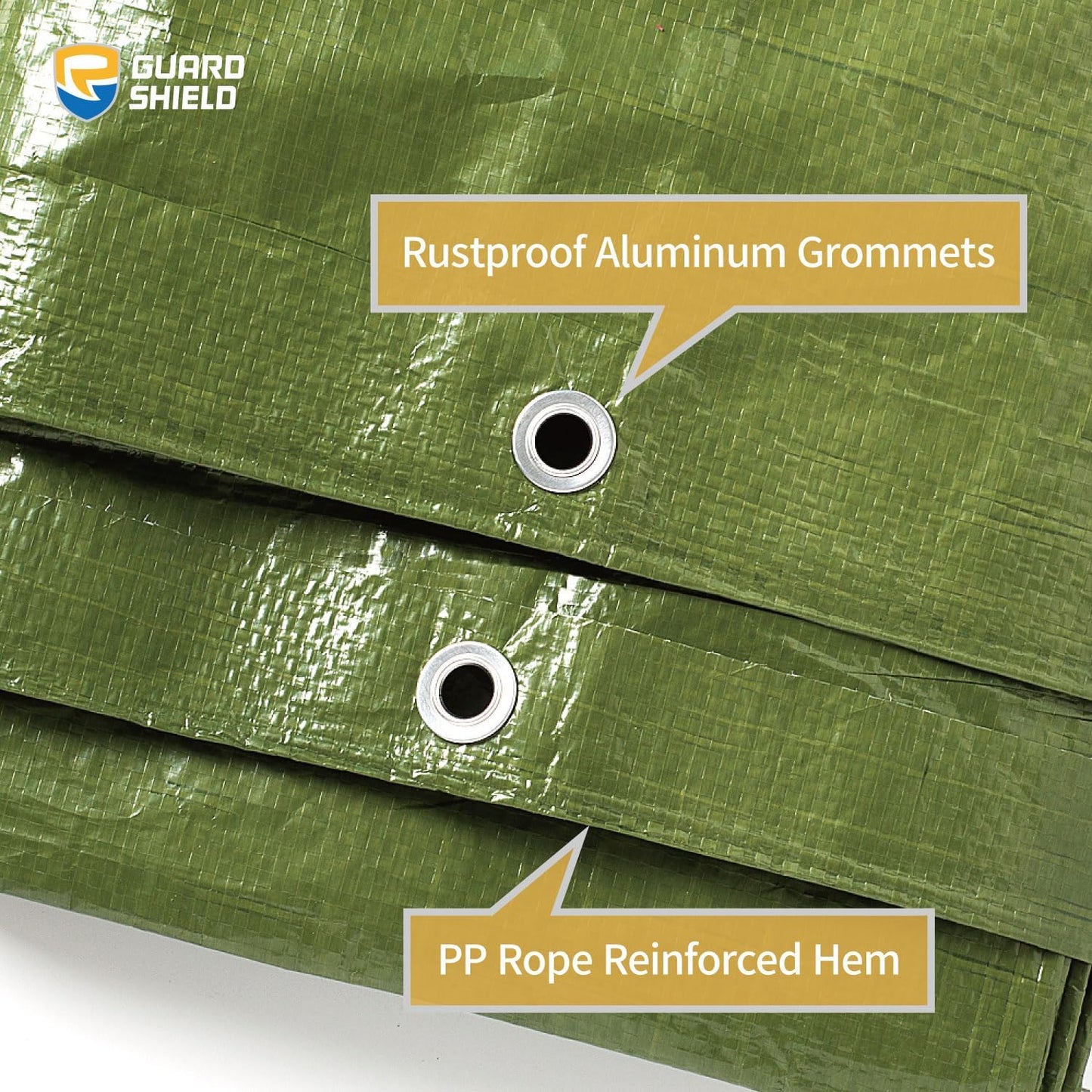 GUARD SHIELD Tarp Green 12x16 Feet Multi Purpose Waterproof Poly Tarp Cover 5mil