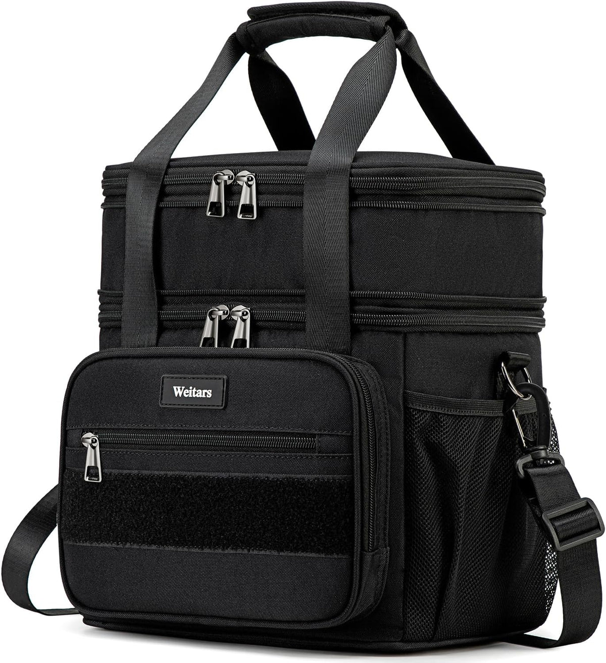 Weitars Lunch Box for Men Women Dual Compartment Lunch Box Heavy Duty Large Insulated Tactical Lunch Bag Durable Cooler Bag With Shoulder Strap for Adults Work Picnic Road Trip