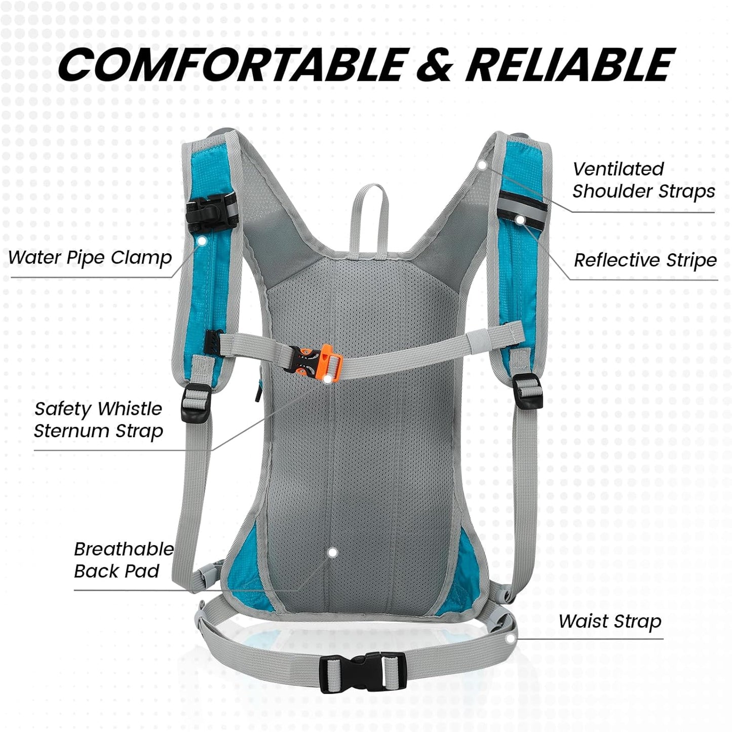 Nepest Hydration Pack Backpack for Women & Men, Lightweight Water Backpack with 2L Water Bladder for Hiking Cycling Running Biking