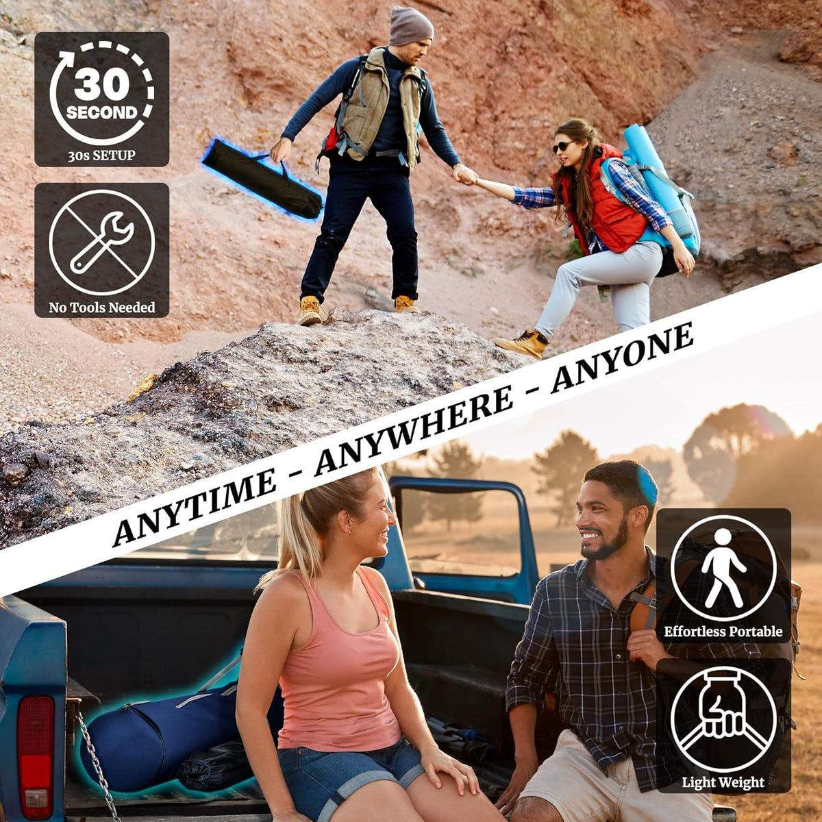 Tranquillo Combo x2 Hammocks with Stand for Outside & Tree Straps, Heavy Duty Hammock with Stand 600lbs for Indoor Outdoor Patio Backyard, x2 Hammocks for 2 Person, Portable Carrying Bags, Peacock