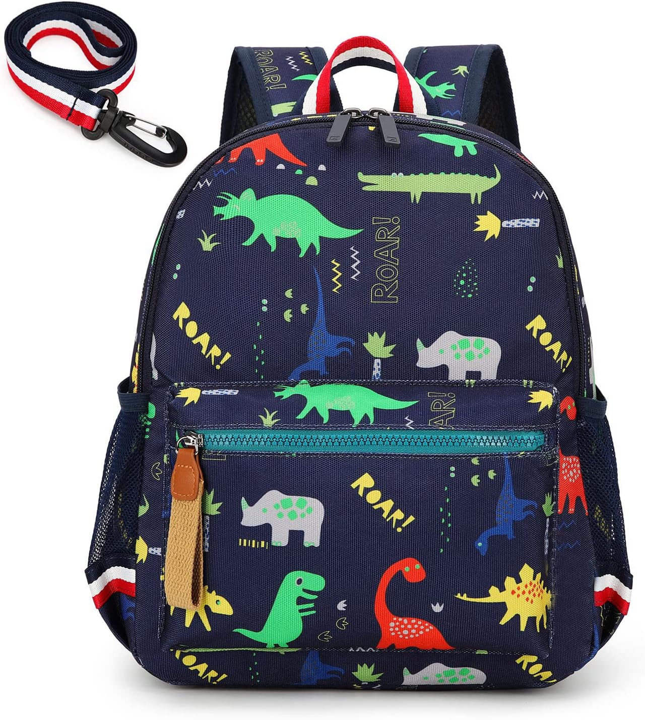 willikiva Cartoon Bus 12 Kindergarten Backpack for Kids Girls and Boys,Waterproof Preschool Toddler Backpack Wiht Leash and Safety Harness(Blue)