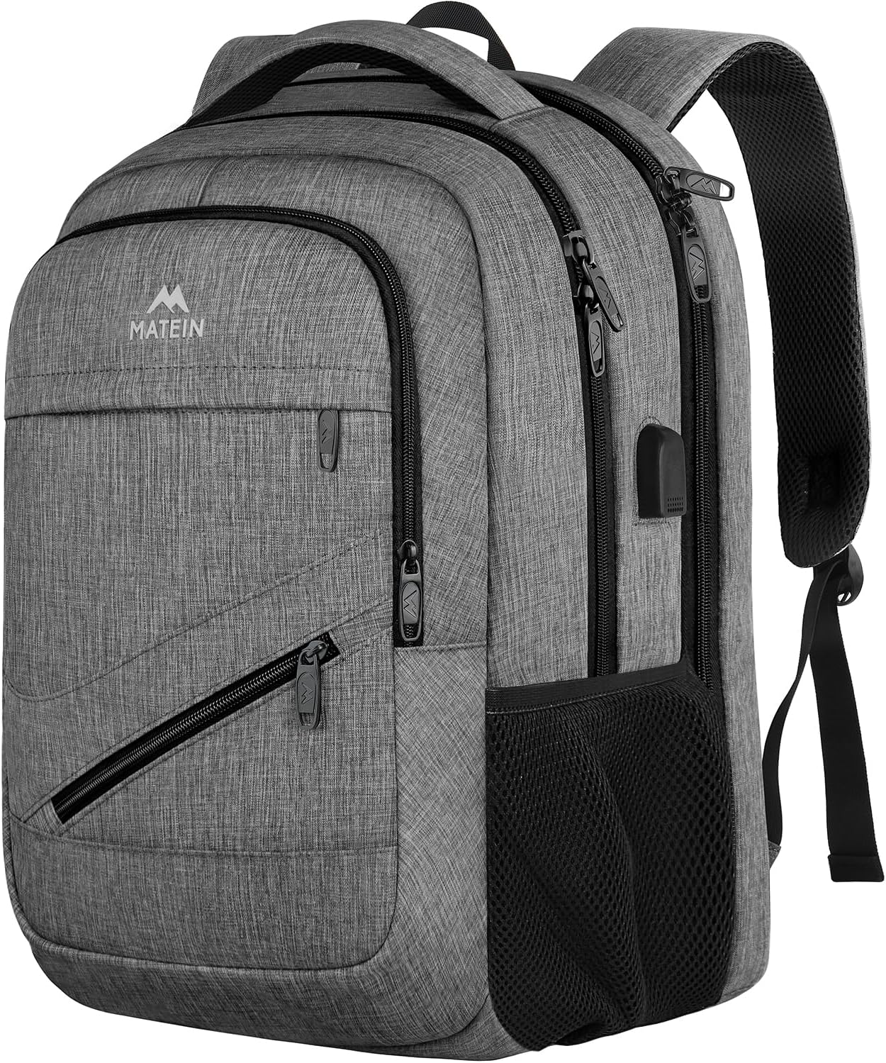 MATEIN 18 Inch Extra Large Laptop Backpack, 50 L Travel Backpack with Anti Theft Pocket & TSA Laptop Compartment for Men Women, Multiple Pockets Business Computer Carry On, Grey