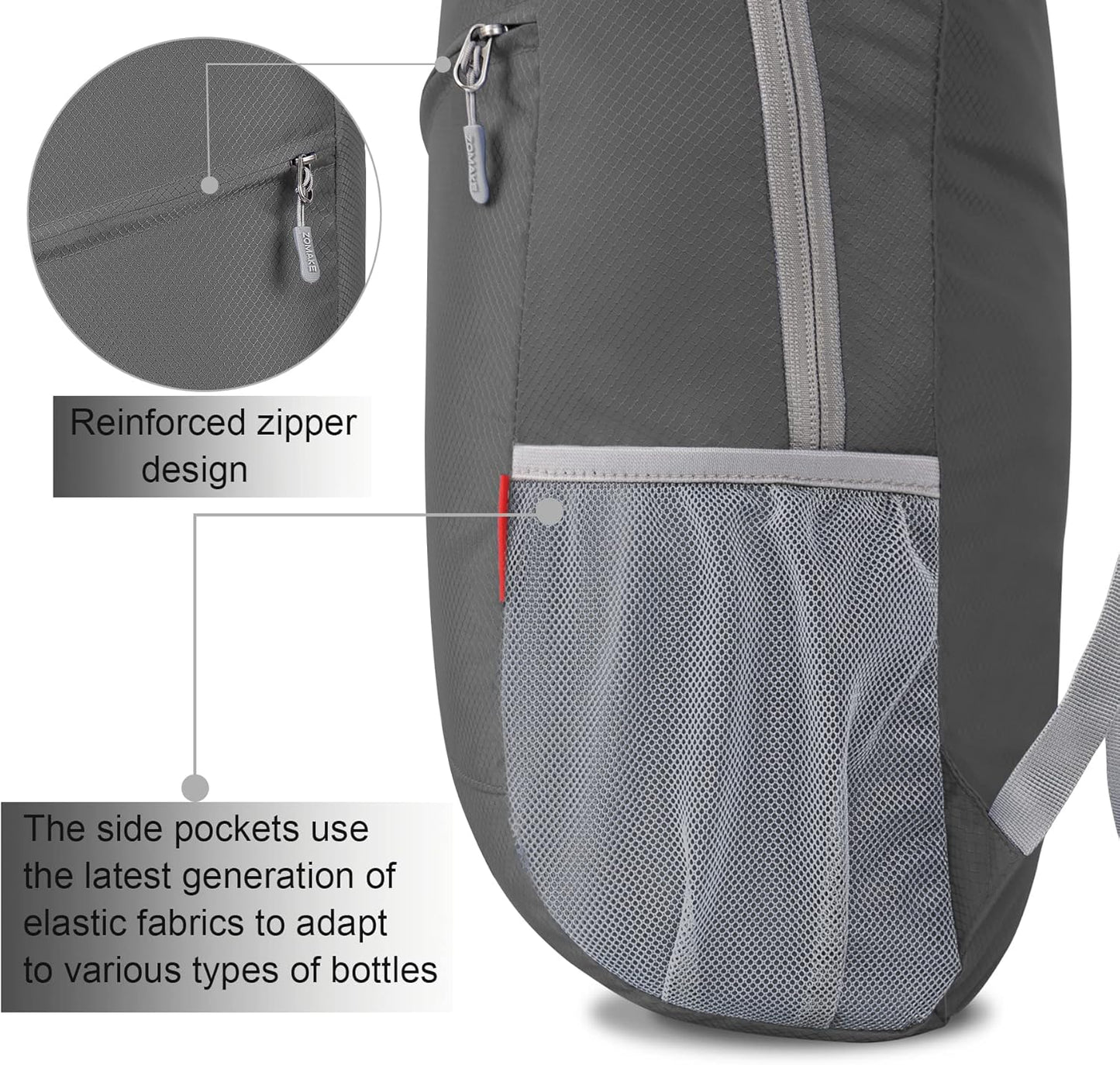 ZOMAKE Lightweight Packable Backpack 20L, Foldable Backpacks Small Daypack for Hiking Water Resistant Day Bag for Travel