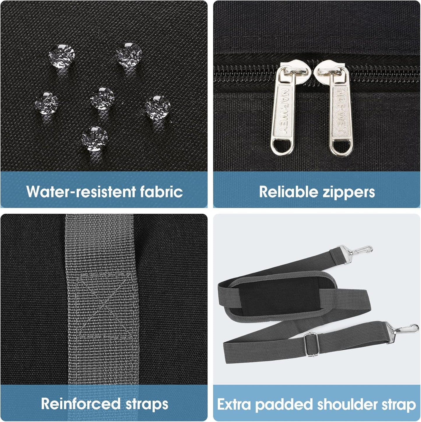 For Spirit Airlines Personal Item Bag 18x14x8 Foldable Travel Duffel Bag Tote Duffle Carry on Luggage for Women and Men 30L(Black (With Shoulder Strap))