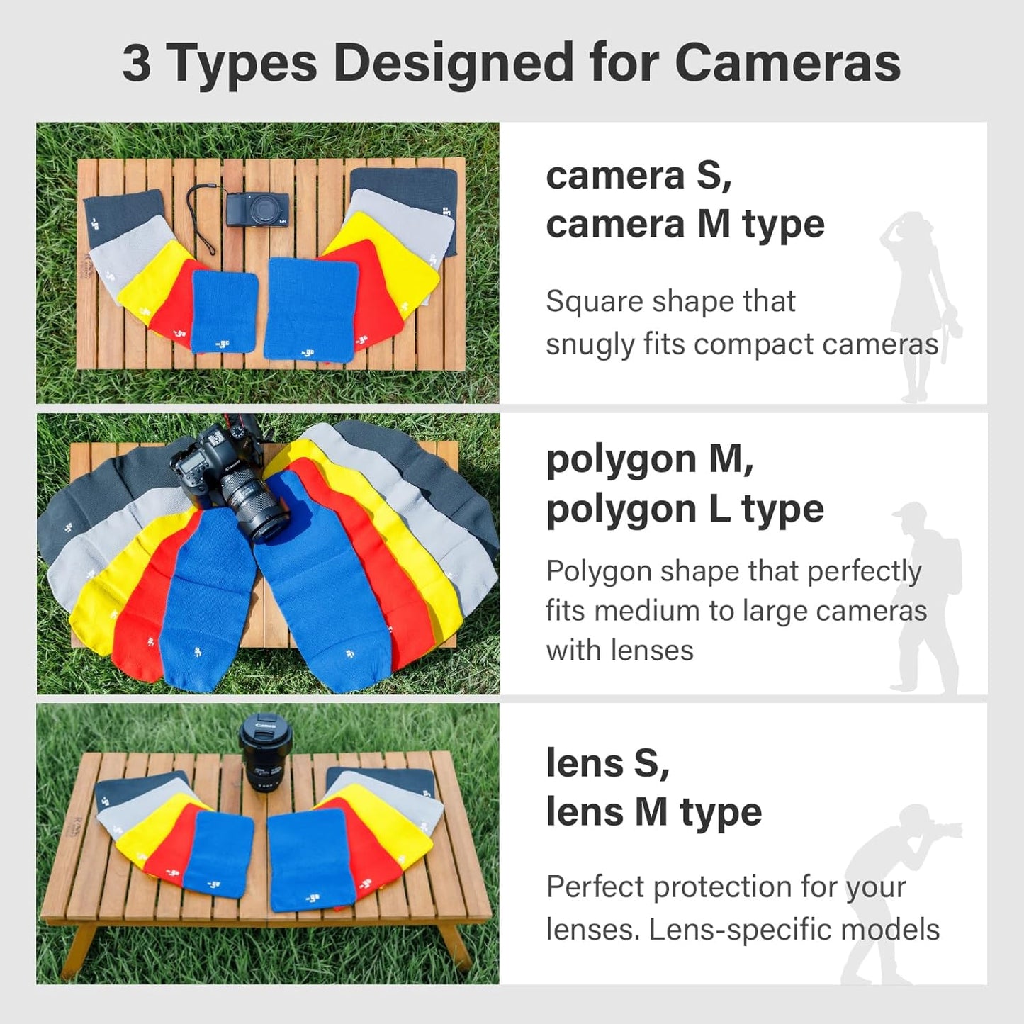 Camera Cover, Polygon W, Made in Japan, L size, Blue