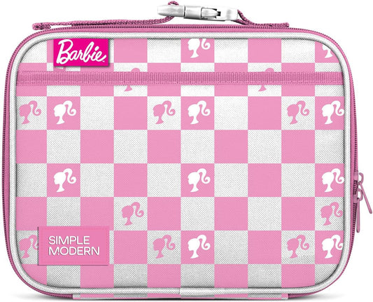 Simple Modern Mattel Barbie Kids Lunch Box for School | Reusable Insulated Lunch Bag for Toddler, Girl, and Boy | Meal Container with Exterior & Interior Pocket | Hadley Collection | Barbie Checkmate