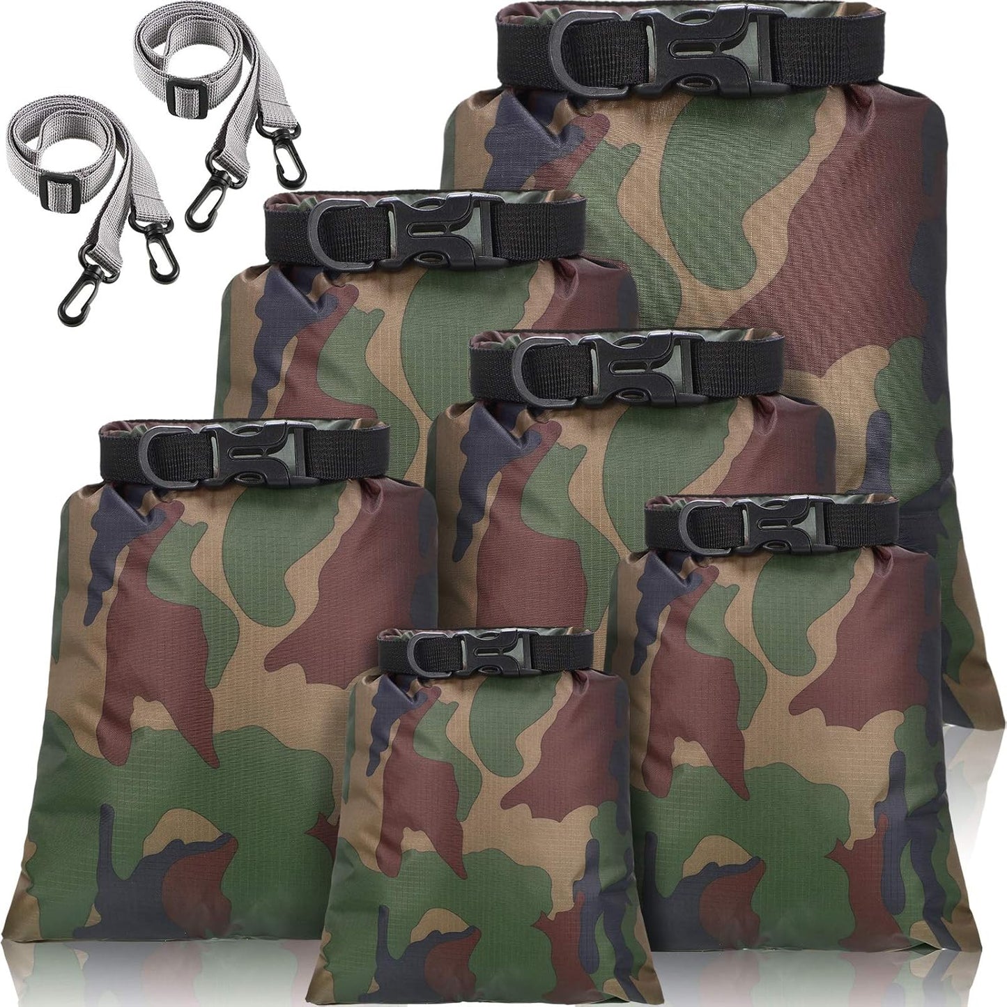 Shappy Waterproof Dry Bag Set 6 Sizes Lightweight Sacks and Long Adjustable Shoulder Strap Outdoor Water Proof Keep Gear Dry Bag Stuff Sacks for Backpacking, Boating, Hiking, Camping