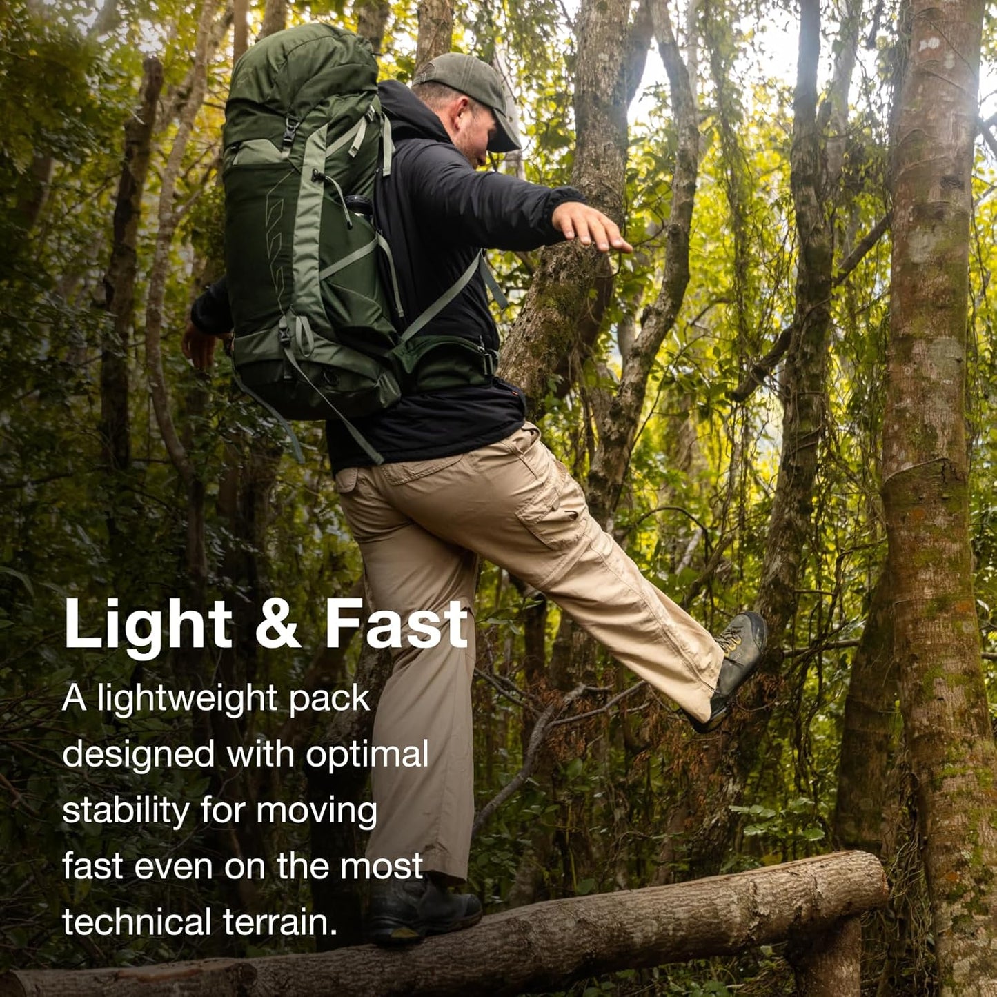 Osprey Talon 44L Men's Lightweight Hiking Backpack with Hipbelt, Green Canopy/Pine Leaf, S/M