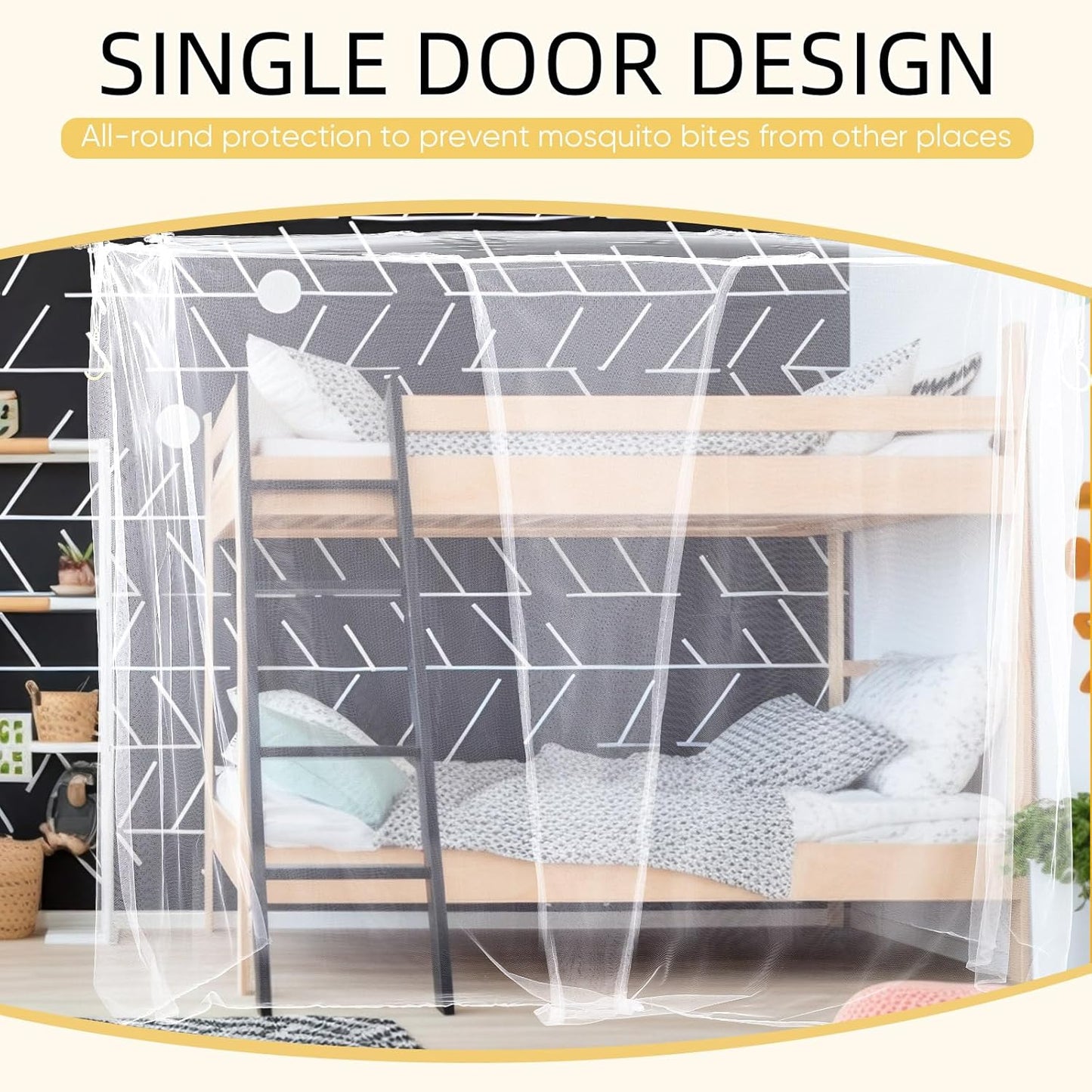 4 Corners Mosquito Net for Mosquiteros para Camas Bed Canopies Netting Bed Drapes Rectangular Mosquito Mesh for Camping Home Outdoor Travel(White,L87 X W79 X H79 Inch,Opening)