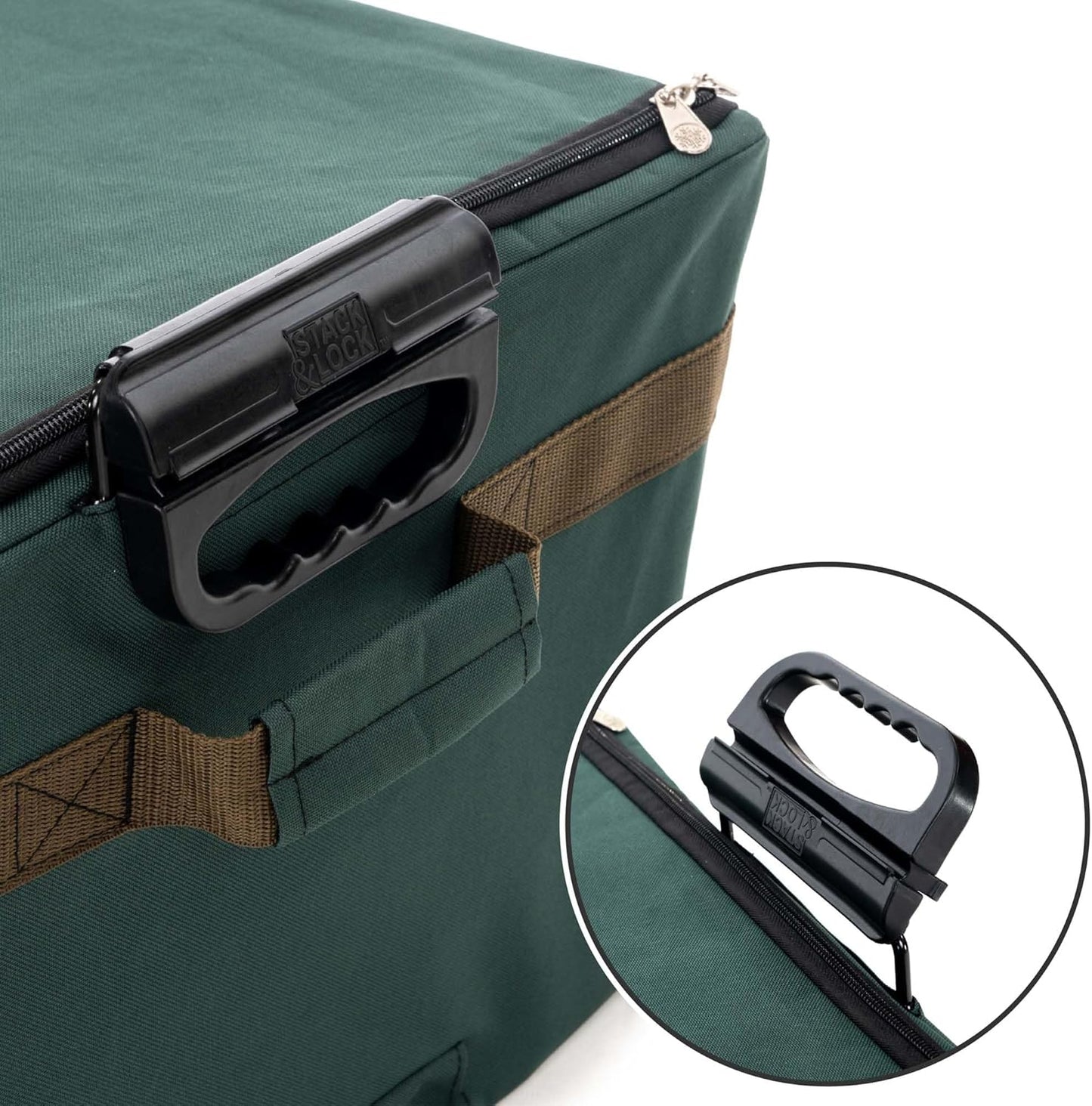 TreeKeeper (Green Christmas Ornament Storage Box with Dividers) - Deluxe Ornament Keeper - Holds 72 Ornaments up to 4 Inches in Diameter | 3 Removable Trays with Separators | Acid-Free Fabric Lining