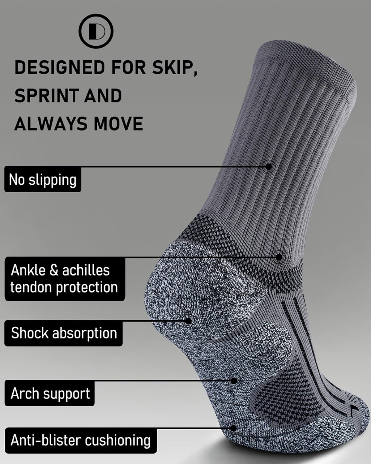 Elite Cushioned Compression Mid-crew Socks 4-Pack for Youth Women Men
